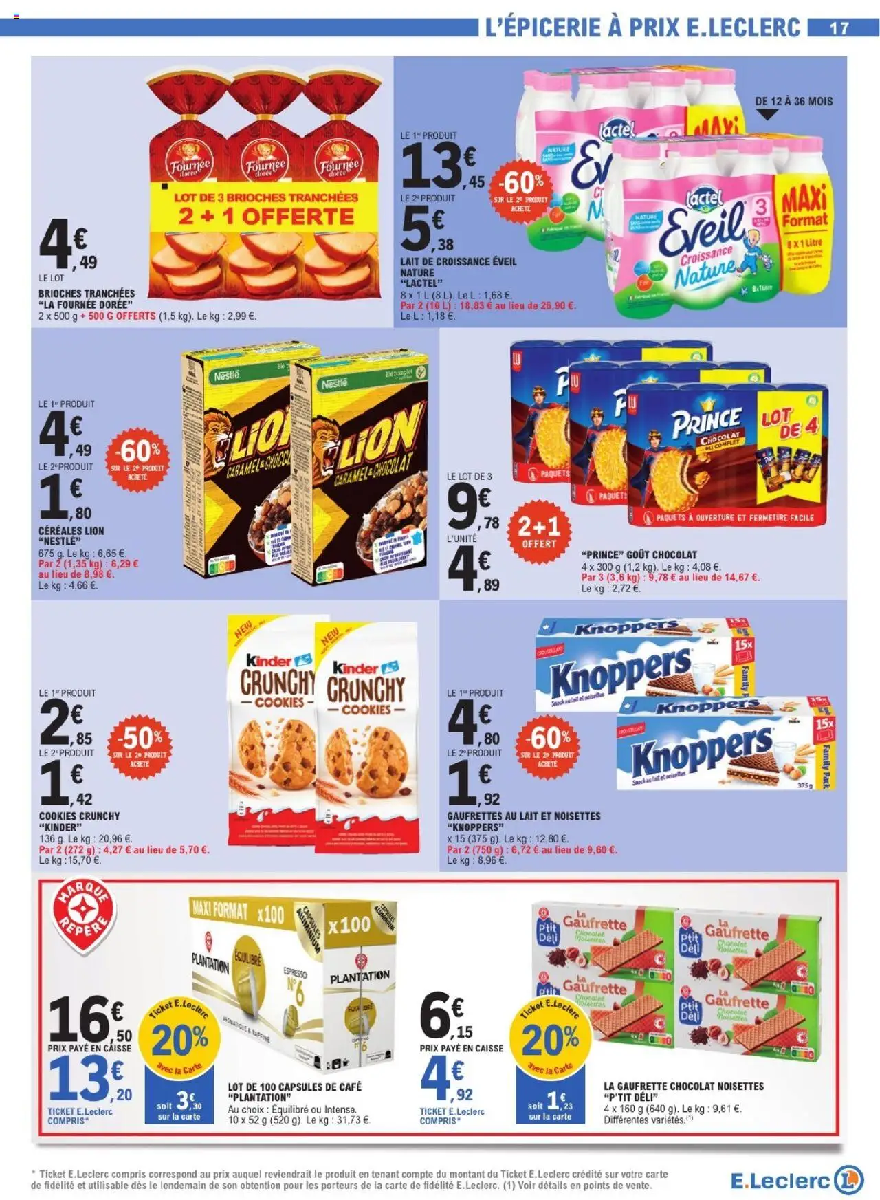  | Page: 17 | Produits: Lait de croissance, Noisettes, Lait, Café