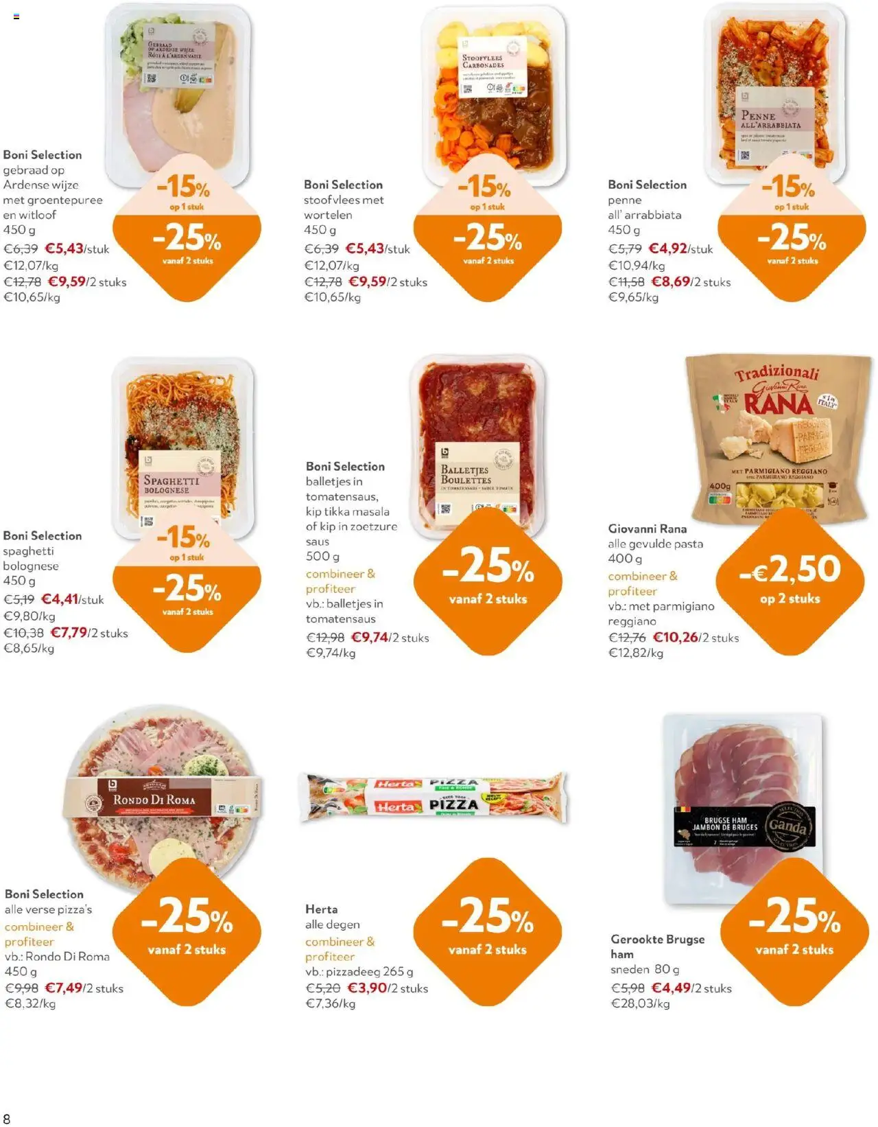  | Pagina: 8 | Producten: Ham, Stoofvlees, Saus, Kip