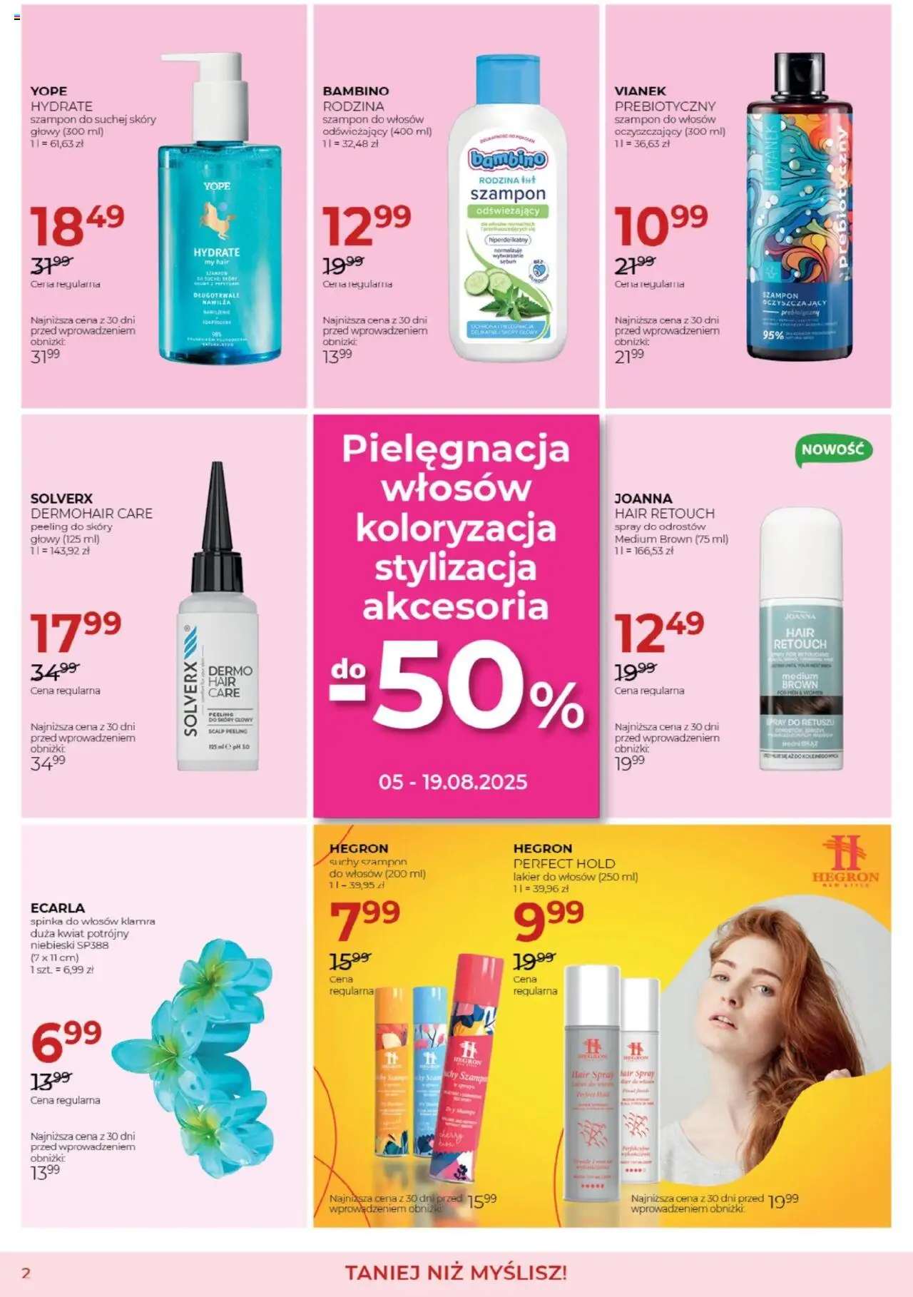Jawa Gazetka od 04.08.2025 | Strona: 2 | Produkty: Szampon, Lakier do włosów, Peeling, Suchy szampon