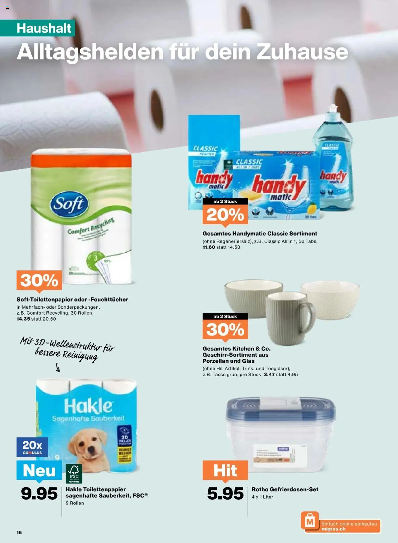 Migros Aktionen ab 26.08.2025 | Seite: 16 | Produkte: Toilettenpapier