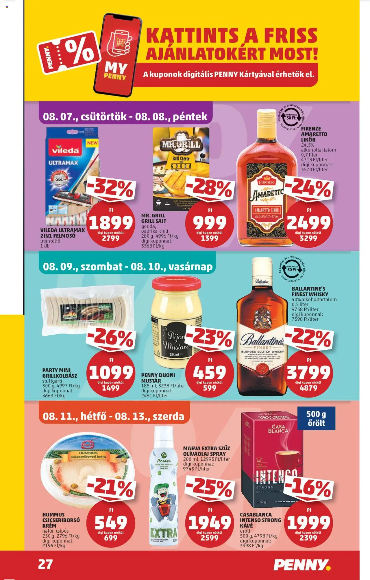 PENNY akciós ujság - amely érvényes a következő dátumtól: 07.08.2025 | Oldal: 31 | Termékek: Grillkolbász, Grill, Kávé, Olívaolaj