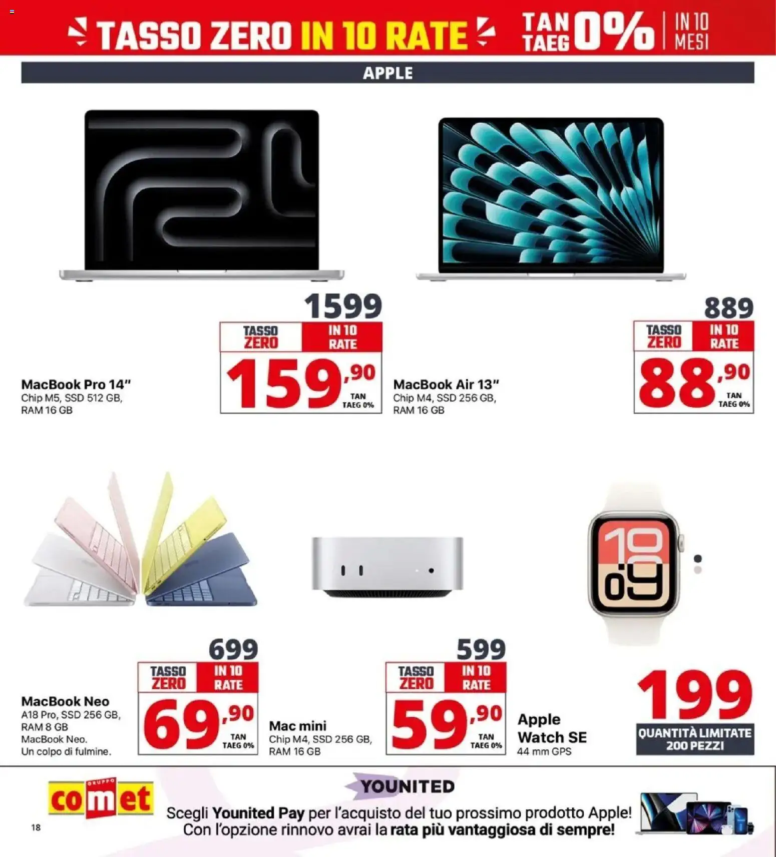 Volantino Comet del 09.04.2026 | Pagina: 18 | Prodotti: Macbook air, Macbook
