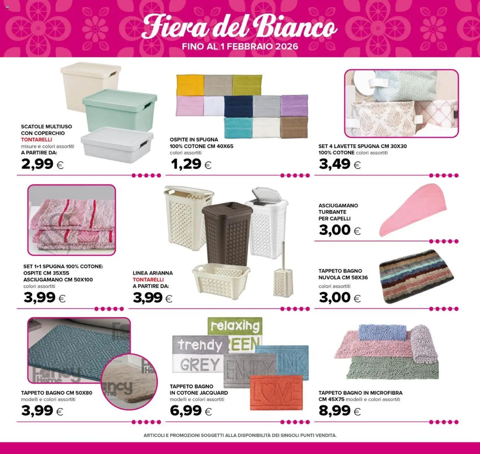 Volantino Oasi del 03.01.2026 | Pagina: 36 | Prodotti: Spugna, Asciugamano, Bagno, Tappeto