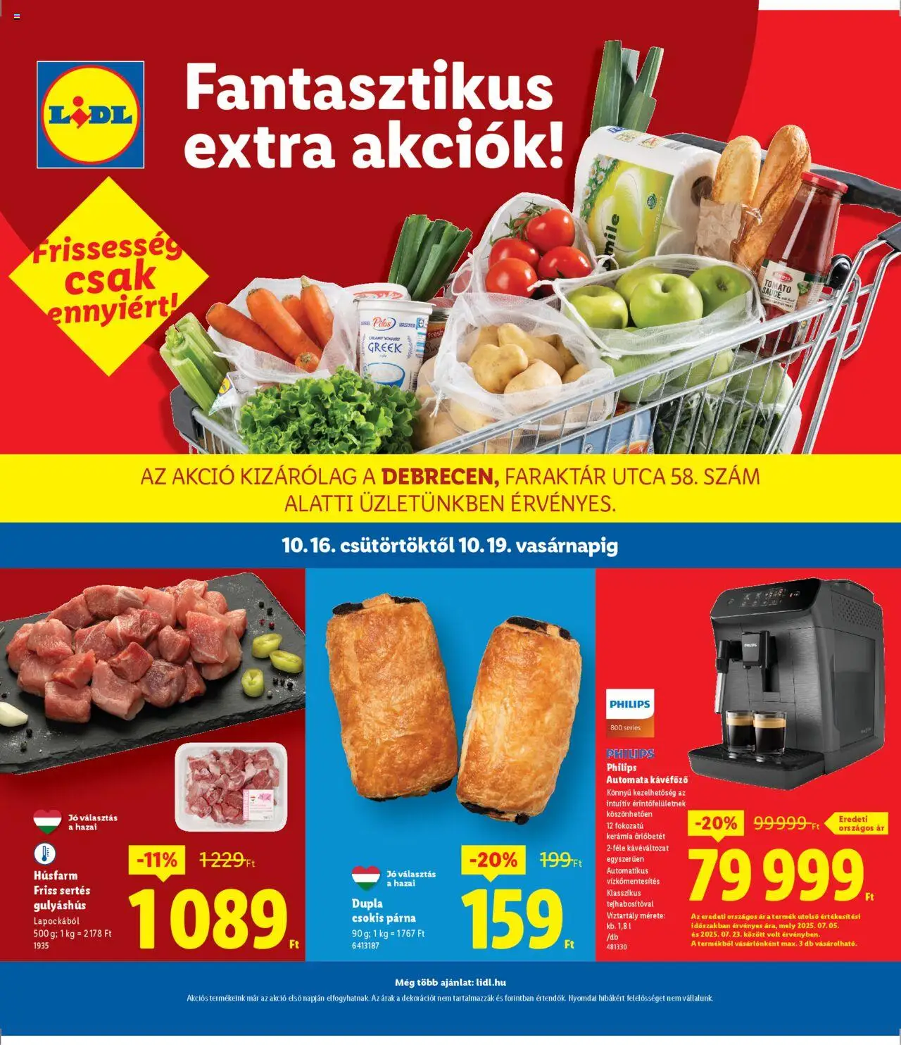 Lidl akciós ujság - amely érvényes a következő dátumtól: 16.10.2025 | Oldal: 1 | Termékek: Kávéfőző, Párna, Automata kávéfőző