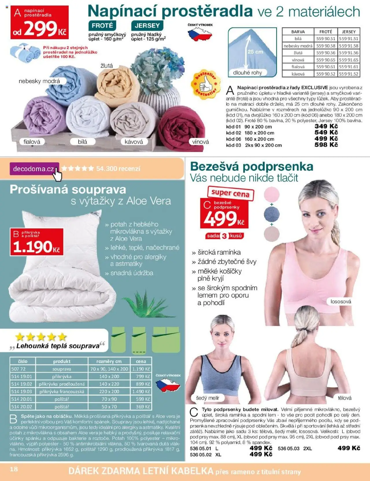 Decodoma leták - Potahy od 05.09.2025 | Strana: 28 | Produkty: Ramínka, Kabelka, Prostěradla, Aloe vera