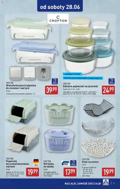 Aldi Gazetka - Promocja non food od 28.06.2025 | Strona: 5 | Produkty: Krajalnica, Kosz, Pojemniki na żywność, Owoce