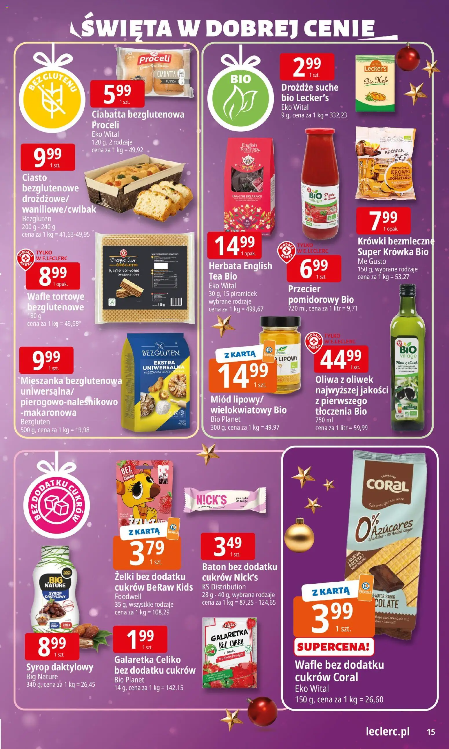 E.Leclerc Gazetka - Elbląg od 15.12.2025 | Strona: 15 | Produkty: Syrop, Ciasto, Herbata, Krówki