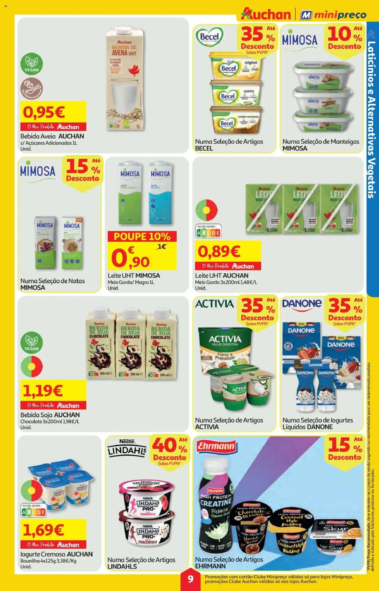 Minipreço folheto │ válido de 26.03.2026 | Página: 9 | Produtos: Leite, Manteiga, Nestlé, Natas