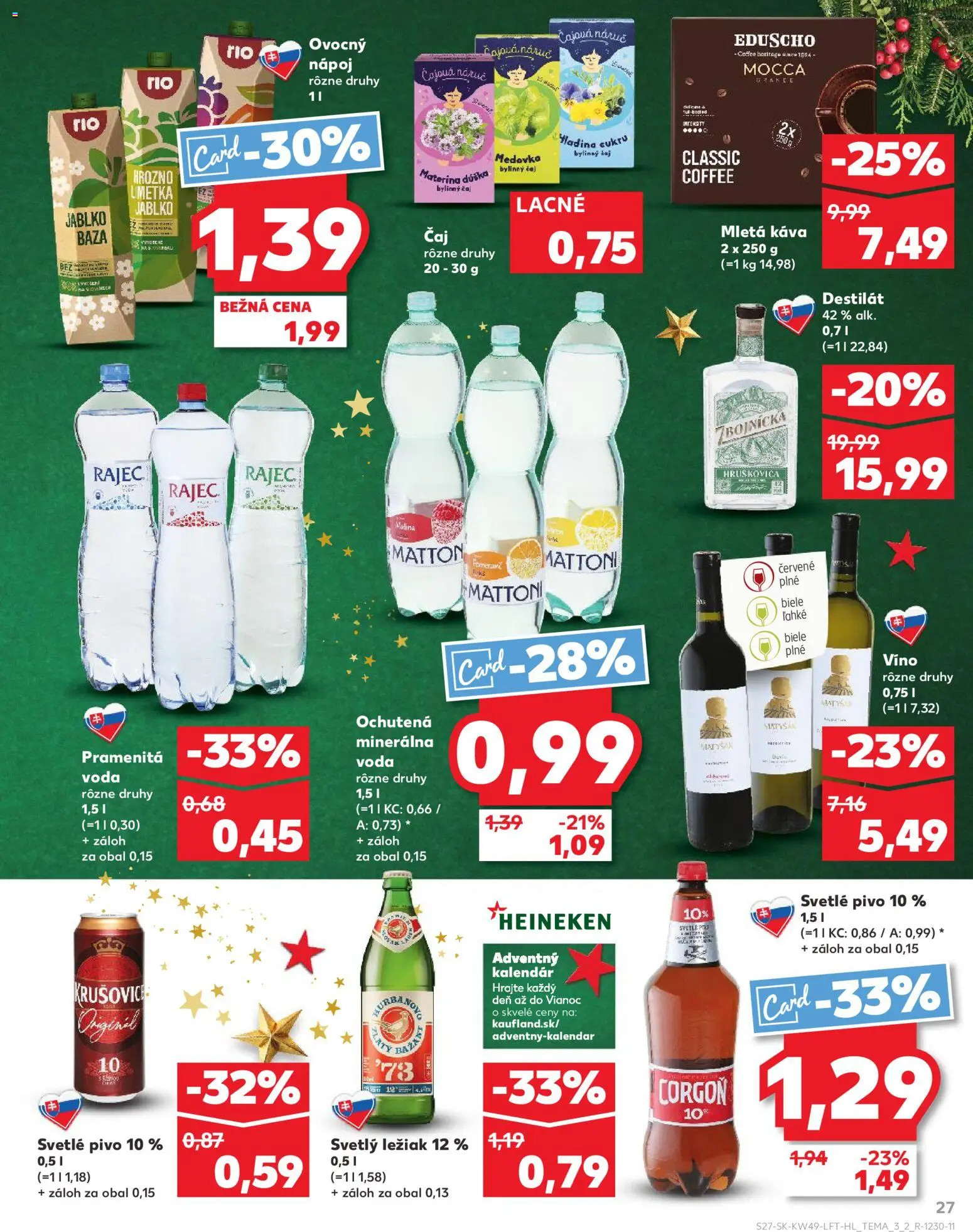 Nové Kaufland akcie – leták je platný od 04.12.2025 | Strana: 27 | Produkty: Limetka, Víno, Čaj, Corgoň