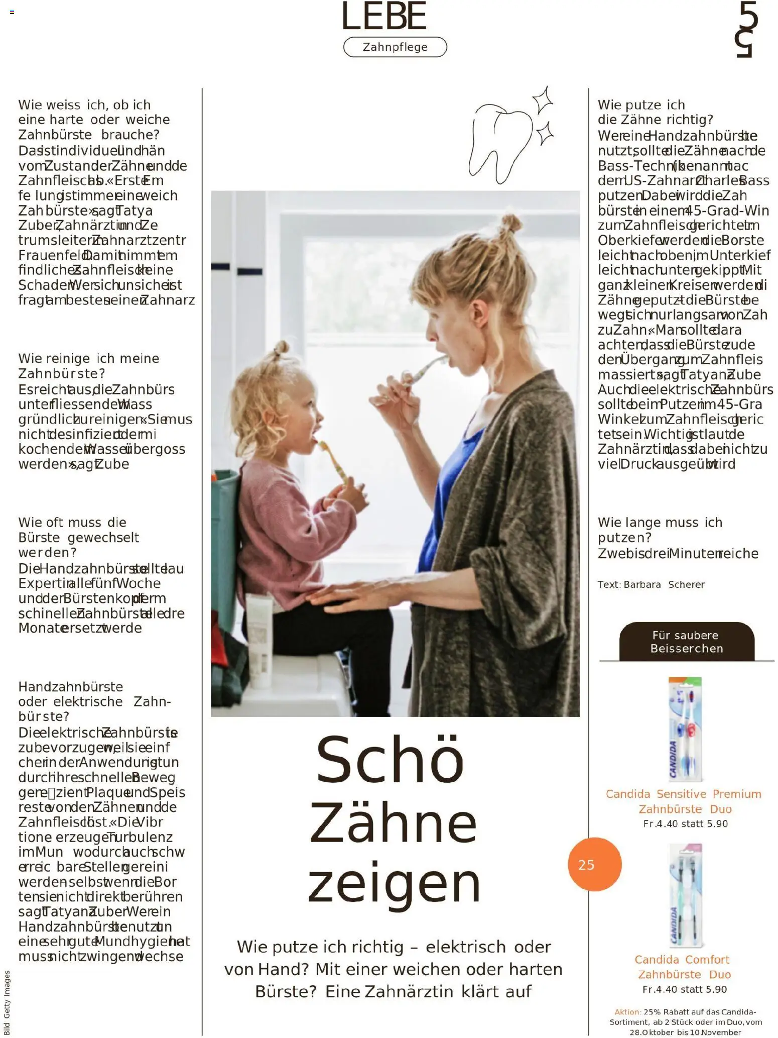 Migros Migros-Magazin-44-2025-d-AA – gültig ab 27.10.2025 | Seite: 55 | Produkte: Bürste, Zahnbürste