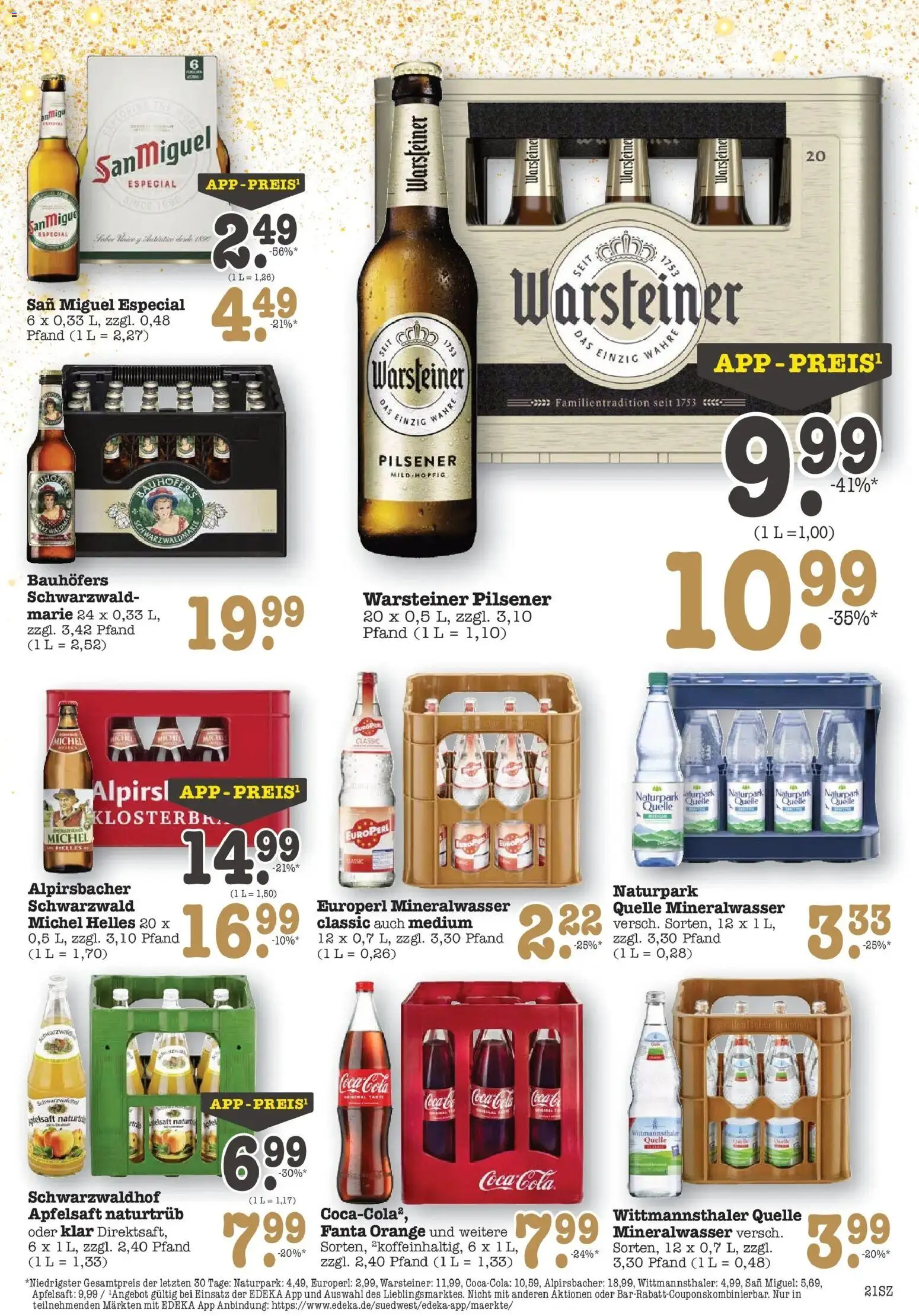 Edeka prospekt Bühlertal	 – gültig ab 08.12.2025 | Seite: 25 | Produkte: Coca cola, Fanta, Mineralwasser, Warsteiner