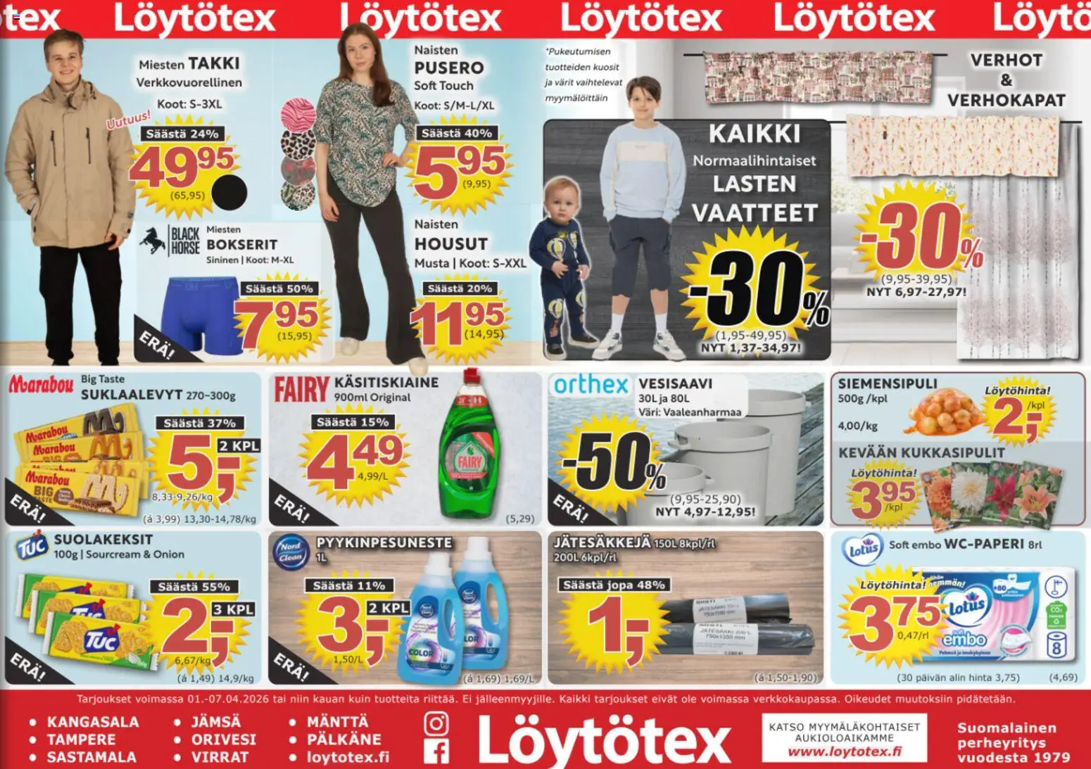 Löytötex tarjoukset – voimassa 01.04.2026 alkaen | Sivu: 1