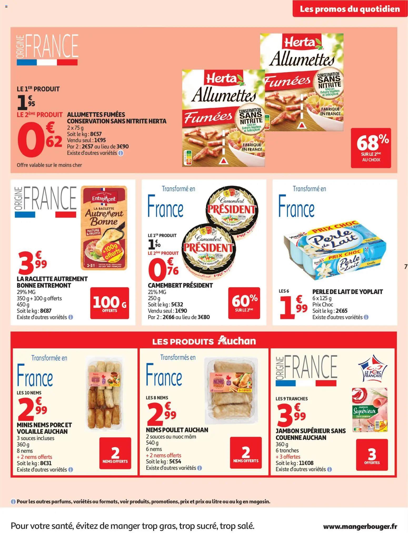 {H1} | Page: 7 | Produits: Volaille, Lait, Jambon, Porc