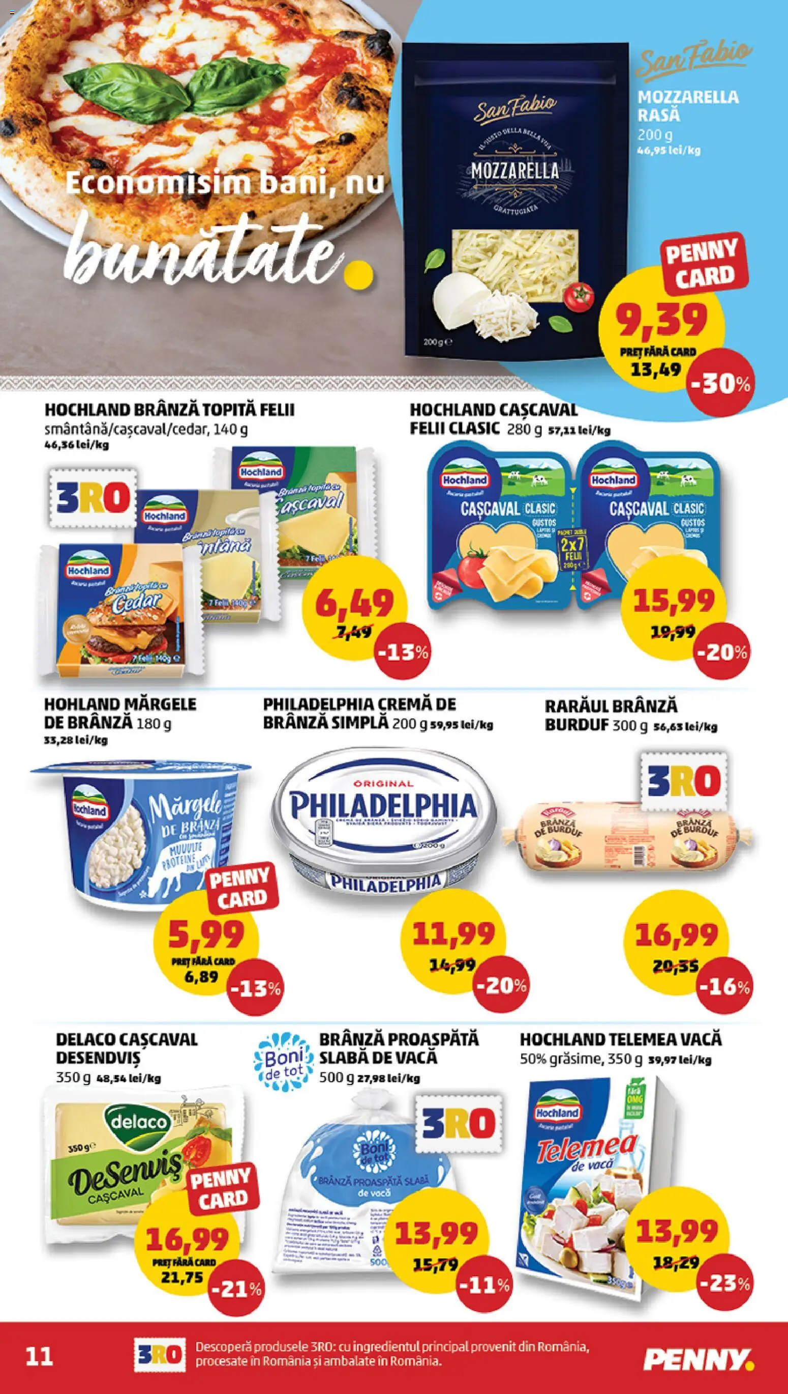 Noul catalog PENNY – valabil de la 08.04.2026 | Pagină: 11 | Produse: Cașcaval, Mozzarella, Cremă, Cremă de brânză