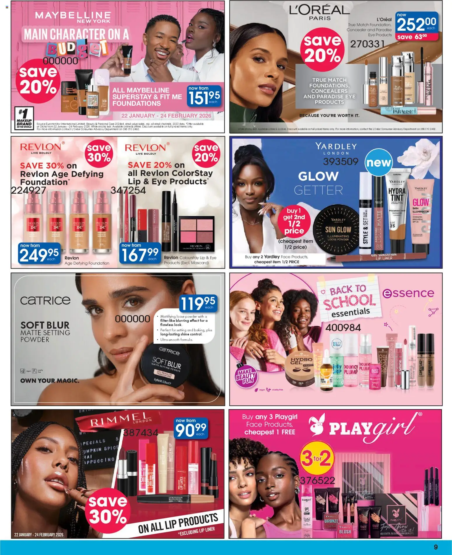 New Clicks catalogue – valid from 10.02.2026 | Page: 44 | Products: Butter, Foundation, Concealer, Mascara