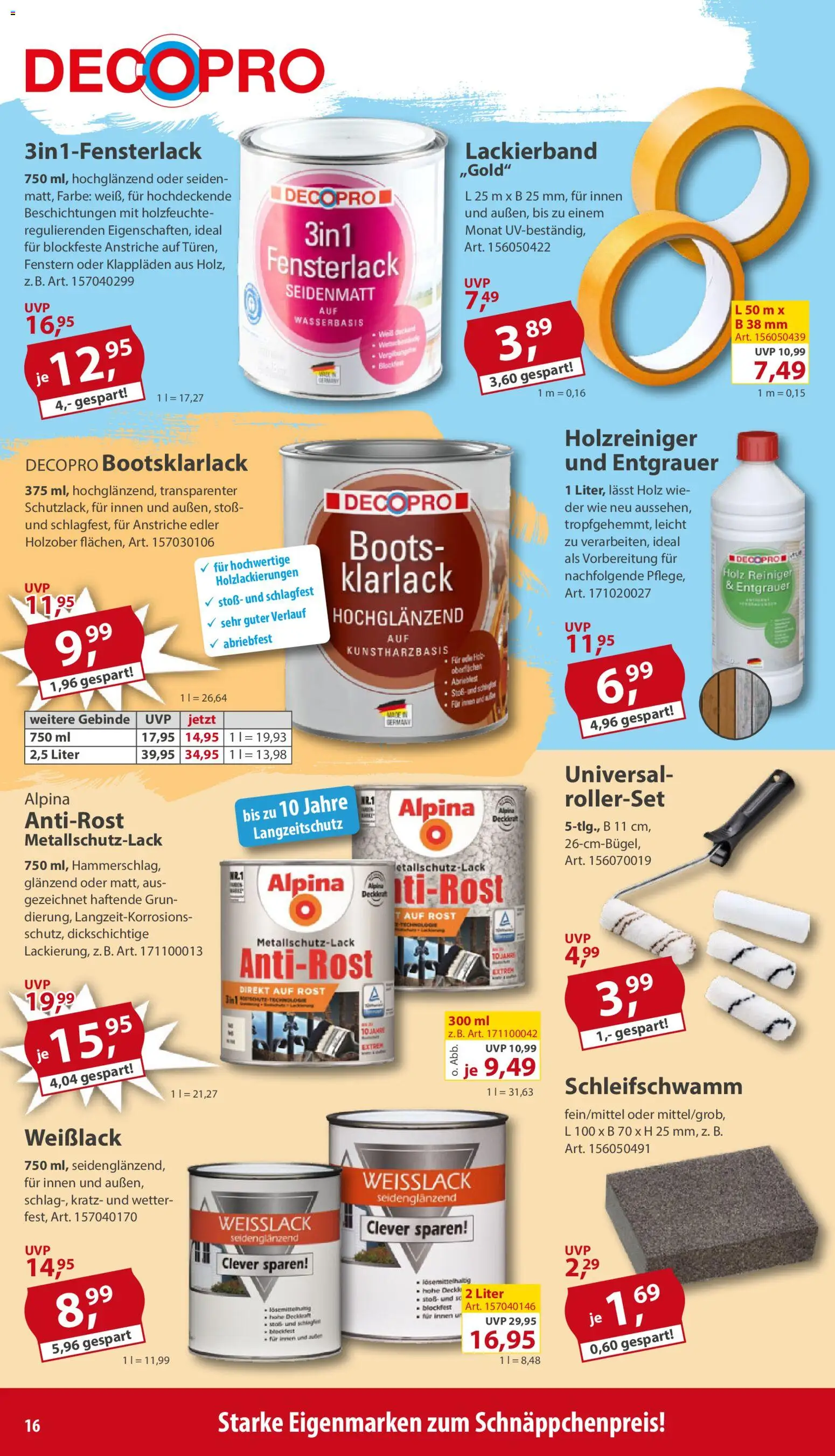 Sonderpreis Baumarkt Prospekt 	 – gültig ab 18.04.2026 | Seite: 16