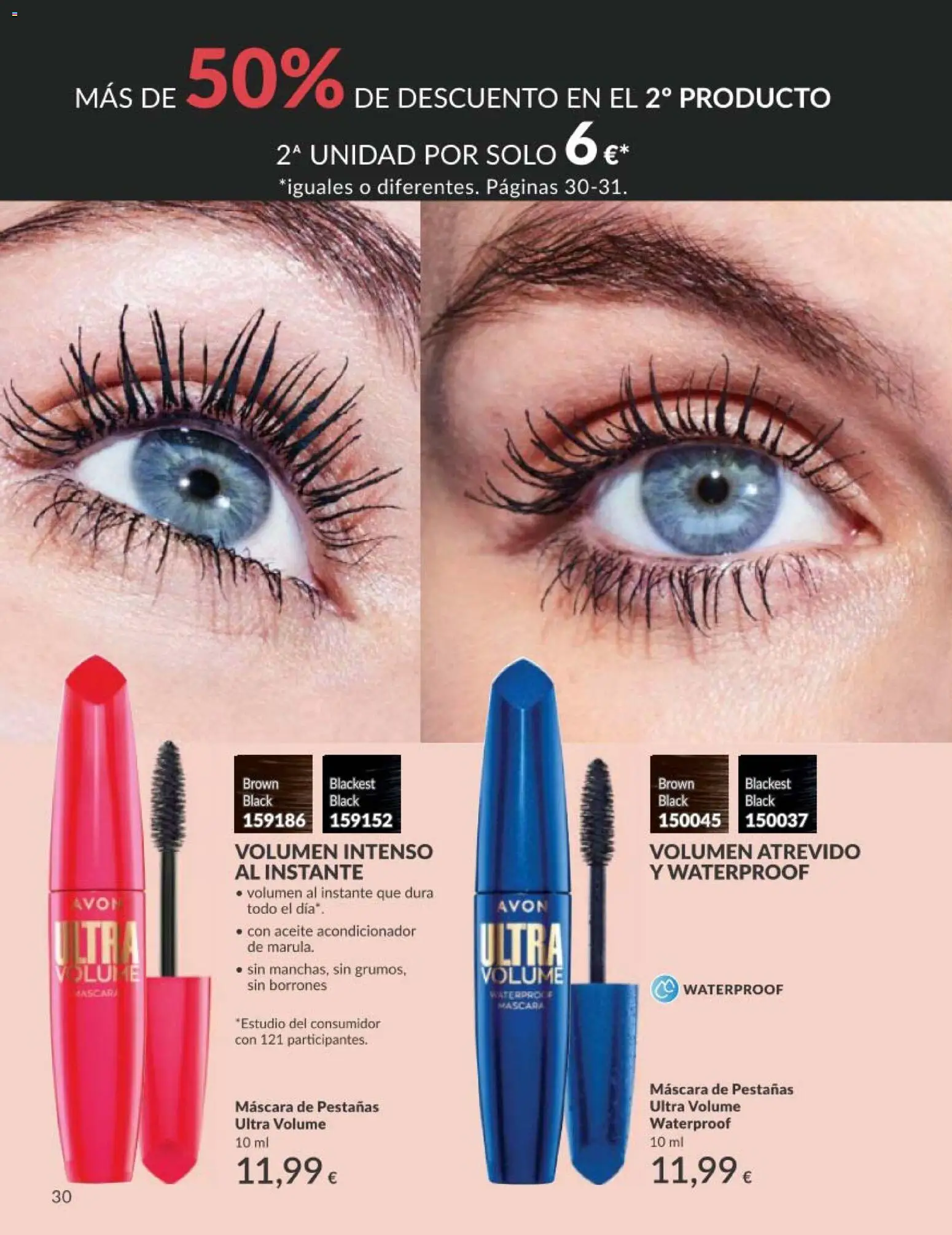 Catálogo AVON campaña 5 │ válido desde el 01.05.2026 | Página: 30 | Productos: Máscara, Acondicionador, Aceite, Máscara de pestañas
