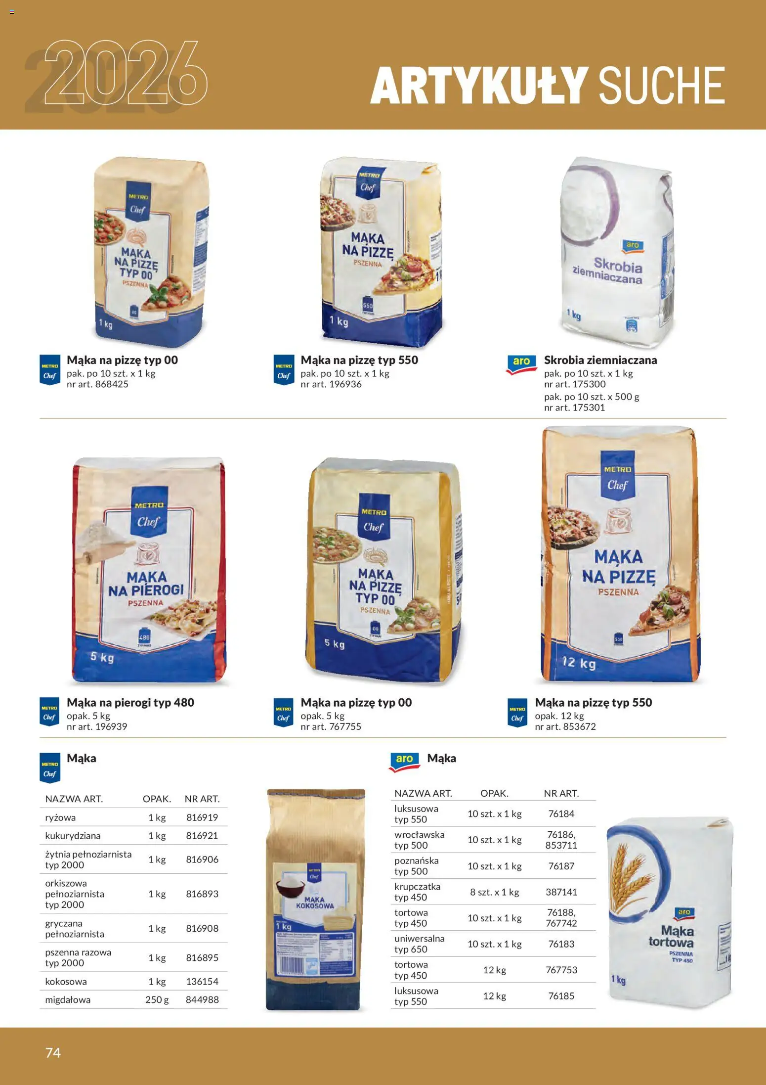 Makro gazetka - Produktów marek własnych dla profesjonalnej Gastronomii od 01.03.2026 | Strona: 74 | Produkty: Pierogi, Mąka pełnoziarnista