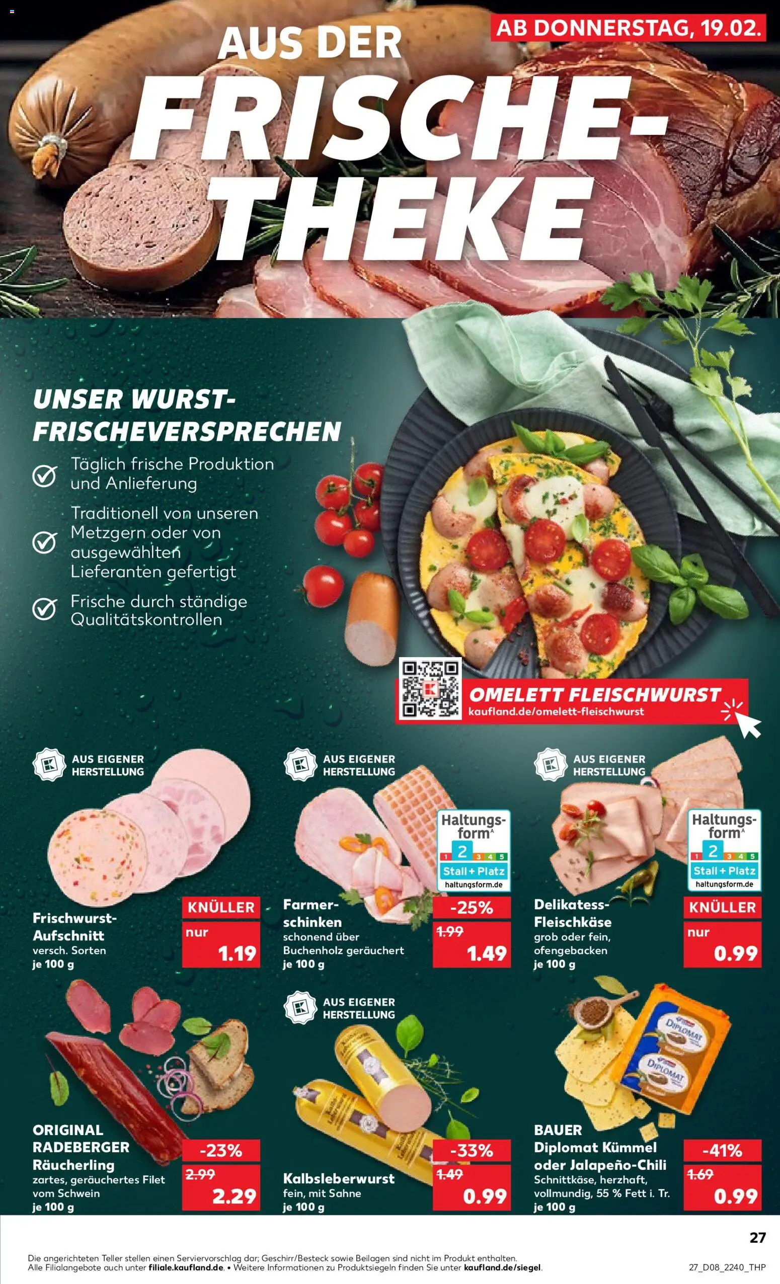 Kaufland prospekt Stuttgart	 – gültig ab 22.02.2026 | Seite: 27 | Produkte: Theke, Wurst, Schinken, Sahne