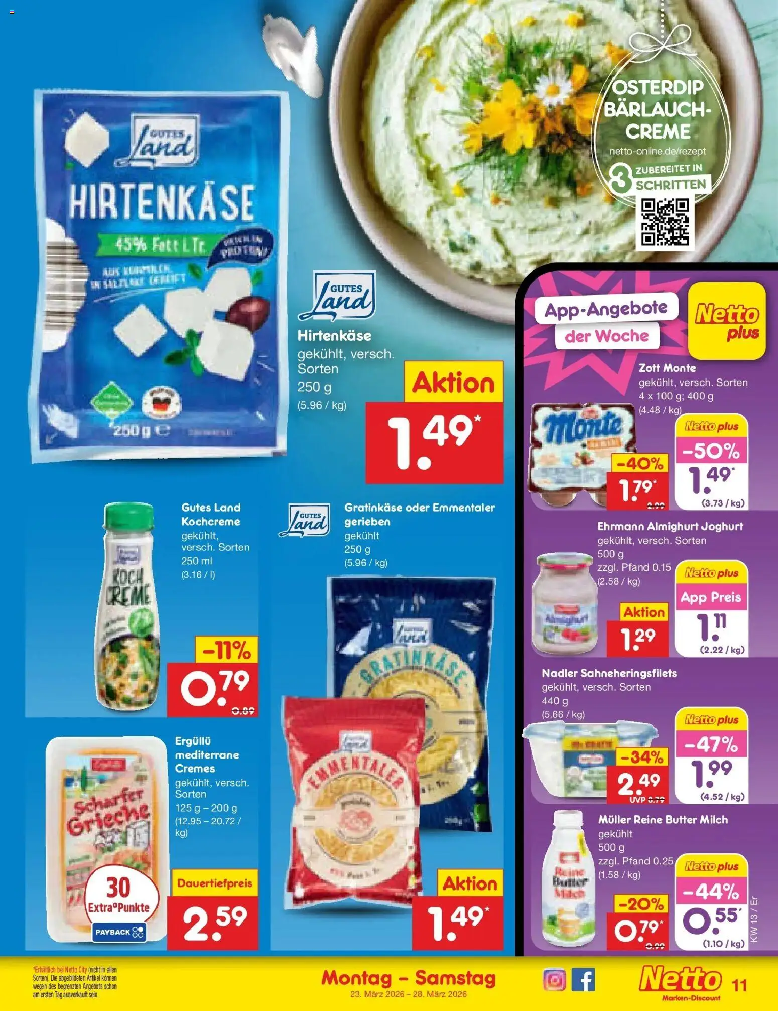 Netto Marken-Discount Prospekt Nordhausen	 – gültig ab 23.03.2026 | Seite: 11 | Produkte: Ehrmann almighurt, Milch, Joghurt, Creme