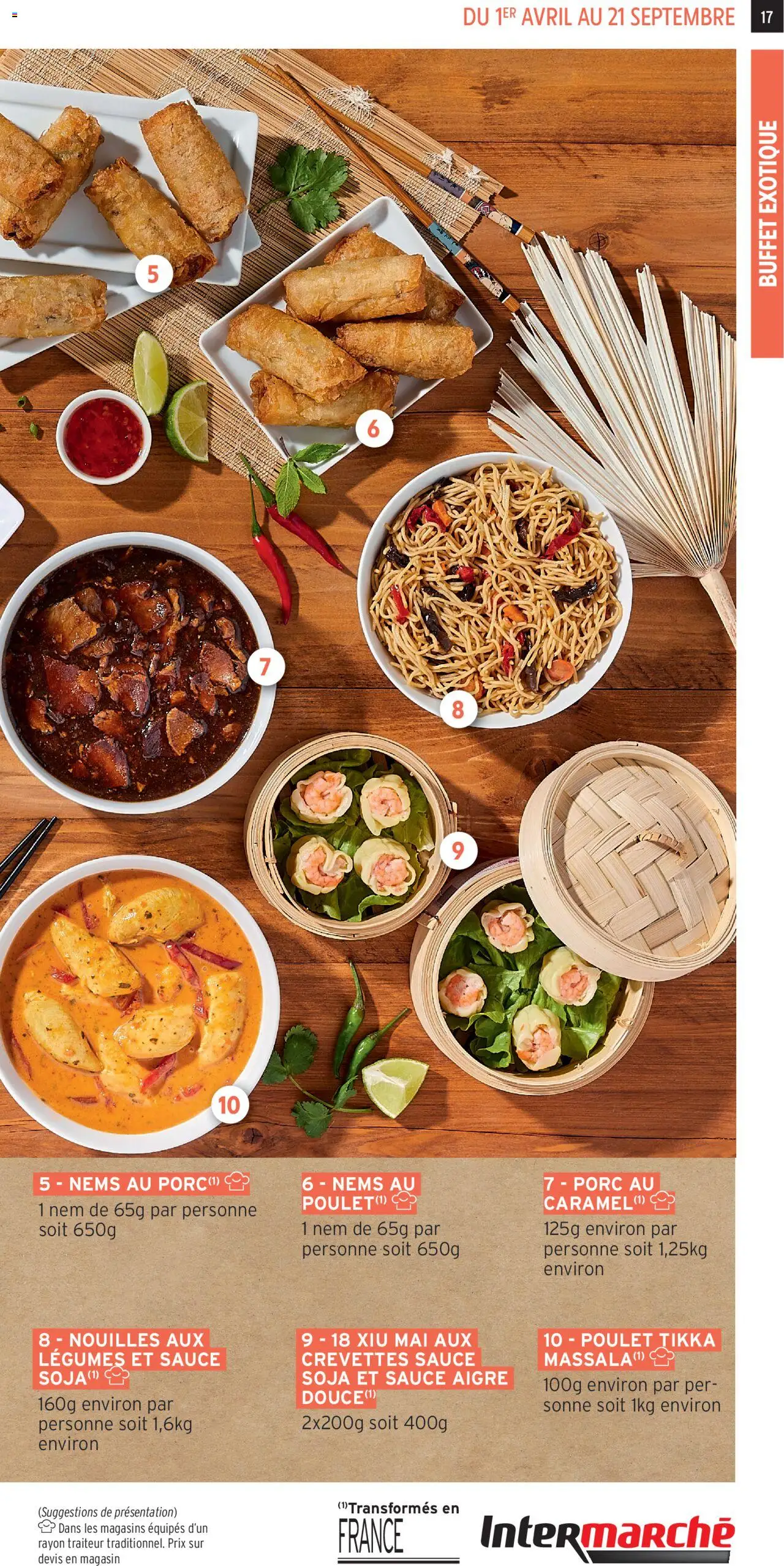  | Page: 17 | Produits: Crevettes, Buffet, Porc, Nouilles