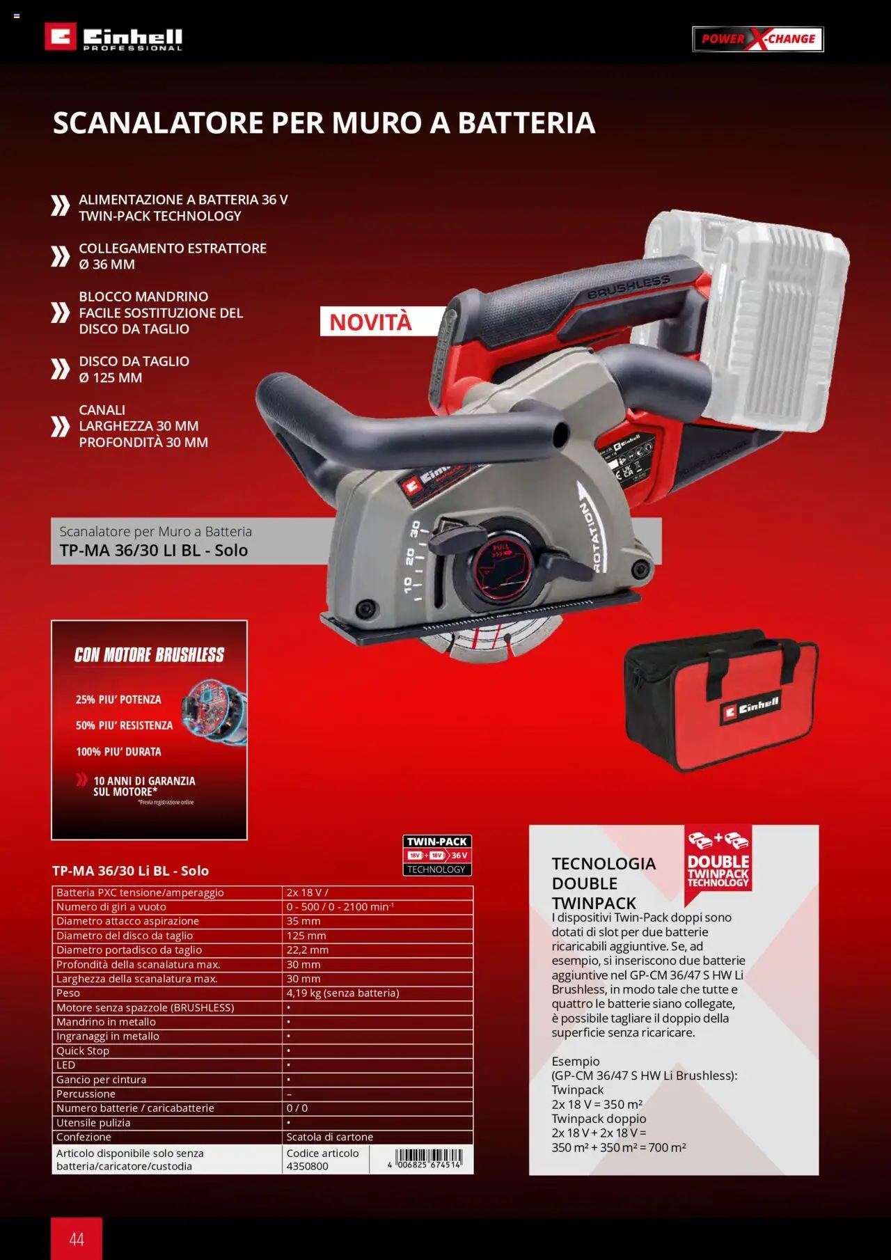 Volantino Einhell del 06.02.2025 | Pagina: 44 | Prodotti: Cintura, Batteria, Batterie, Caricabatterie
