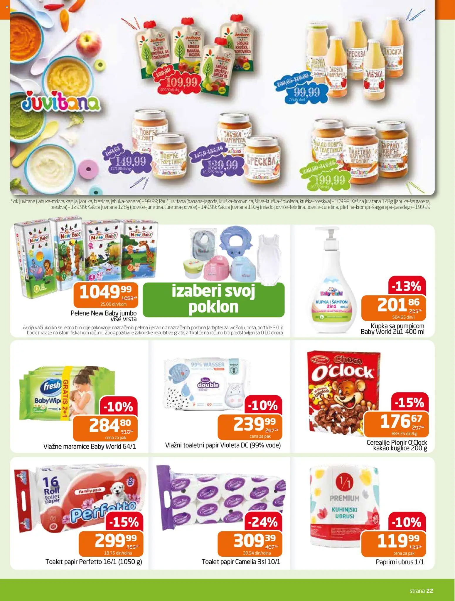 Gomex katalog - važi od 03.12.2025 | Strana: 22 | Proizvode: Adapter, Breskva, Vlažne maramice, Pelene