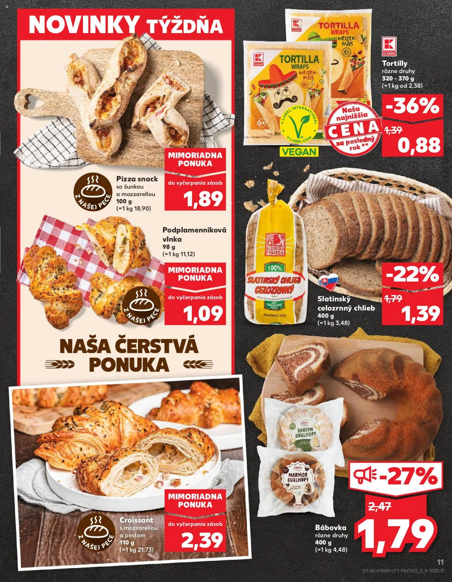 Nové Kaufland akcie – leták je platný od 26.02.2026 | Strana: 11 | Produkty: Pekáreň, Chlieb, Croissant, Pec