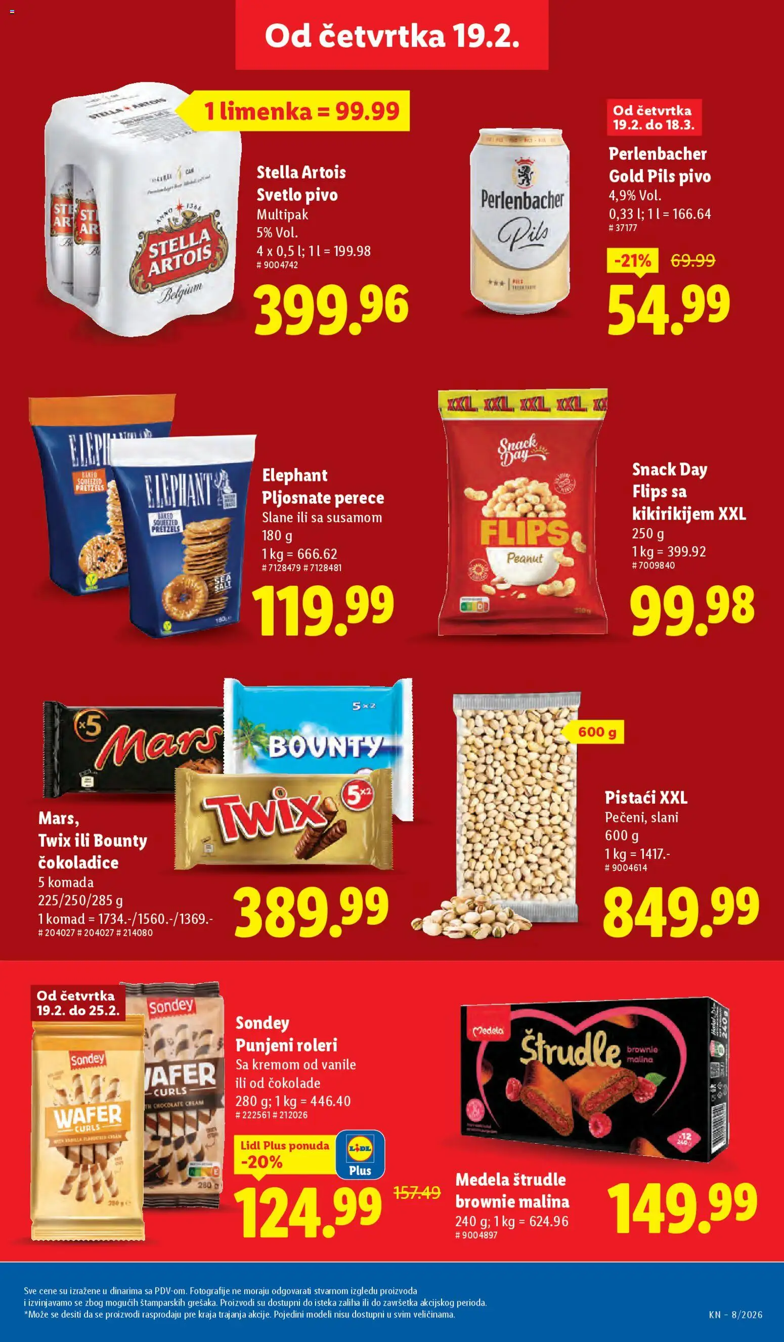 Lidl katalog - važi od 19.02.2026 | Strana: 29 | Proizvode: Roleri, Bounty, Pistaći, Brownie