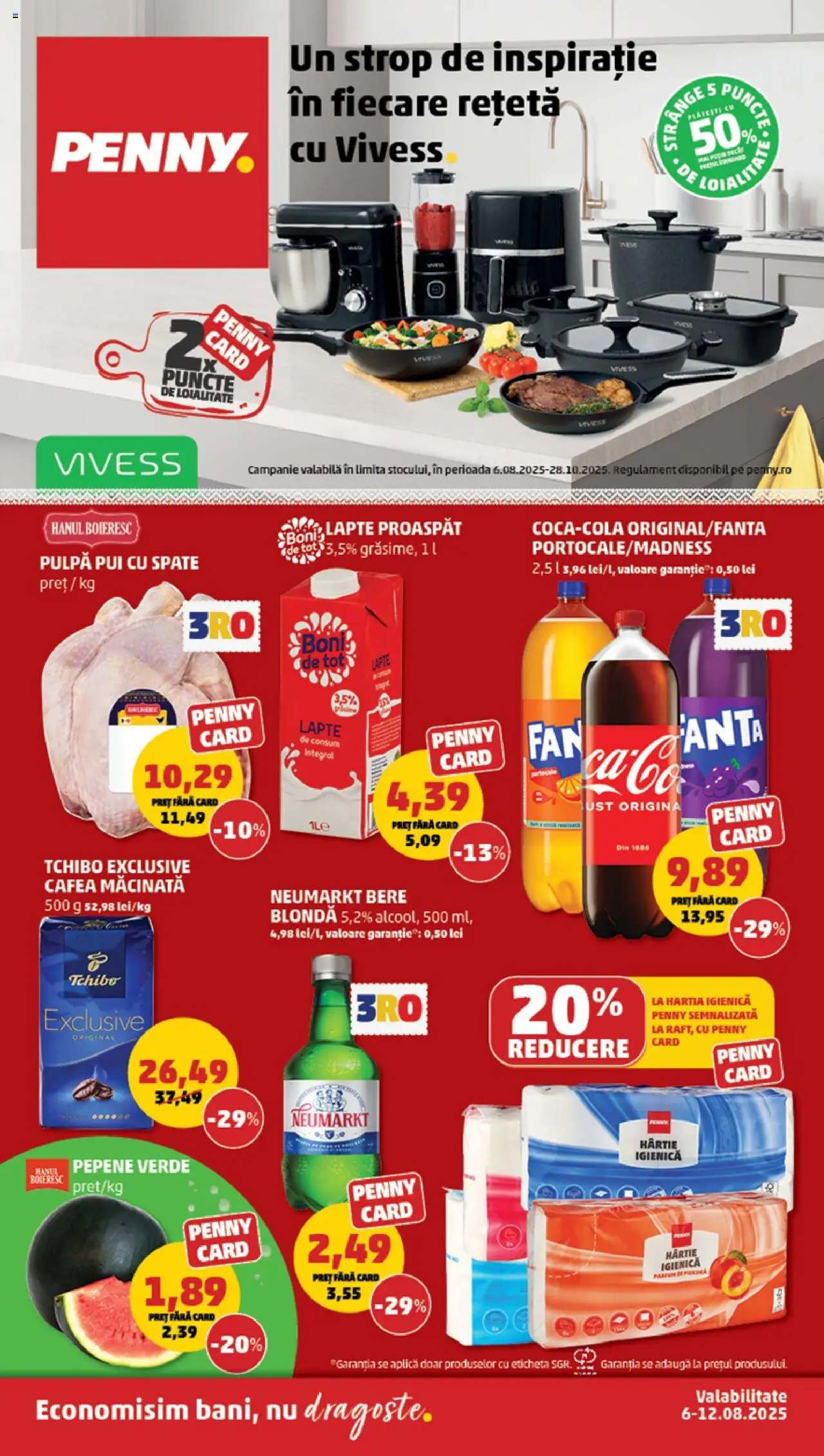 Catalog PENNY – valabil de la 06.08.2025 | Pagină: 1 | Produse: Pepene Verde, Hacıyatmaz Kedi Oyuncağı, Cafea, Bere