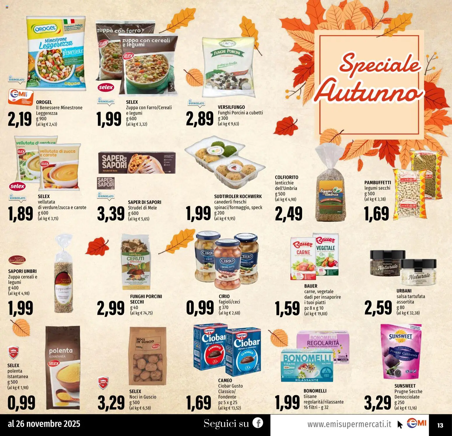 Volantino EMI del 13.11.2025 | Pagina: 13 | Prodotti: Legumi, Lenticchie, Carote, Noci