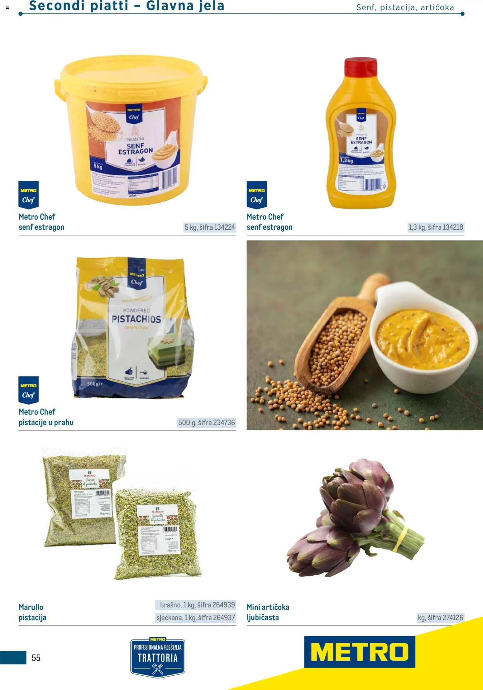 Metro katalog | vrijedi od 05.03.2026 | Stranica: 55 | Proizvodi: Senf, Pistacije