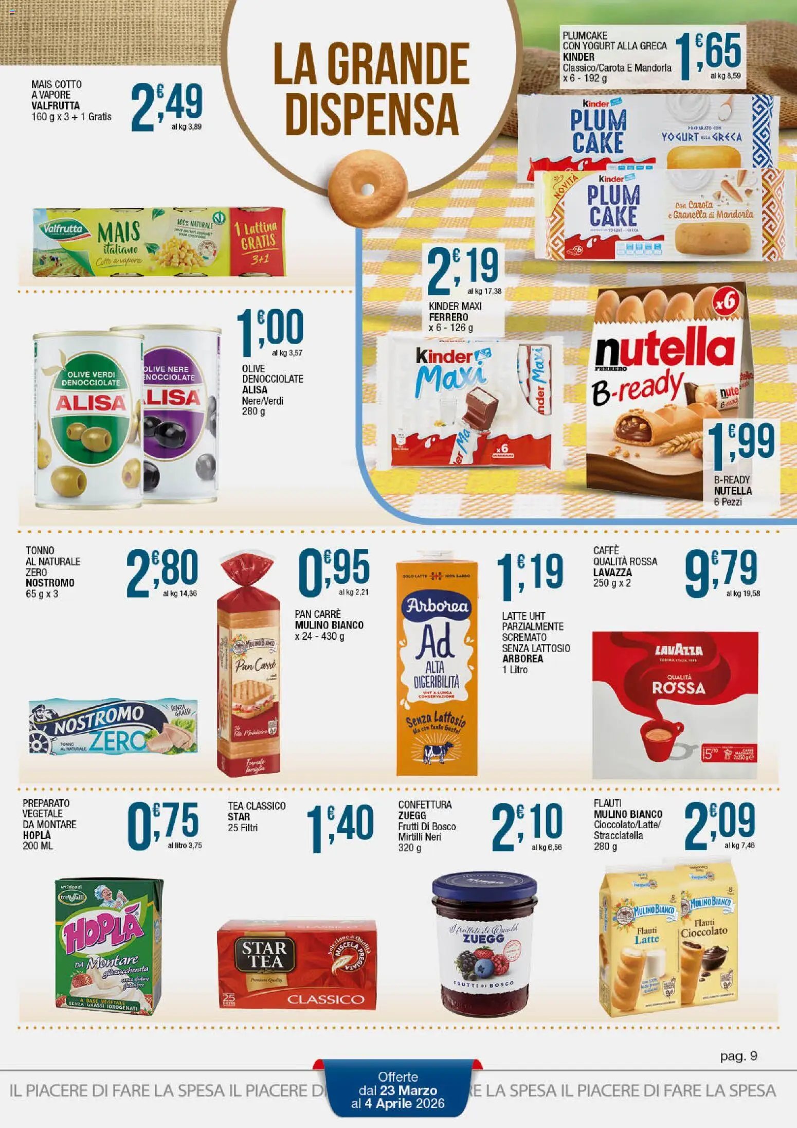 Volantino Sidis del 23.03.2026 | Pagina: 9 | Prodotti: Carota, Nutella, Mirtilli, Tonno al naturale