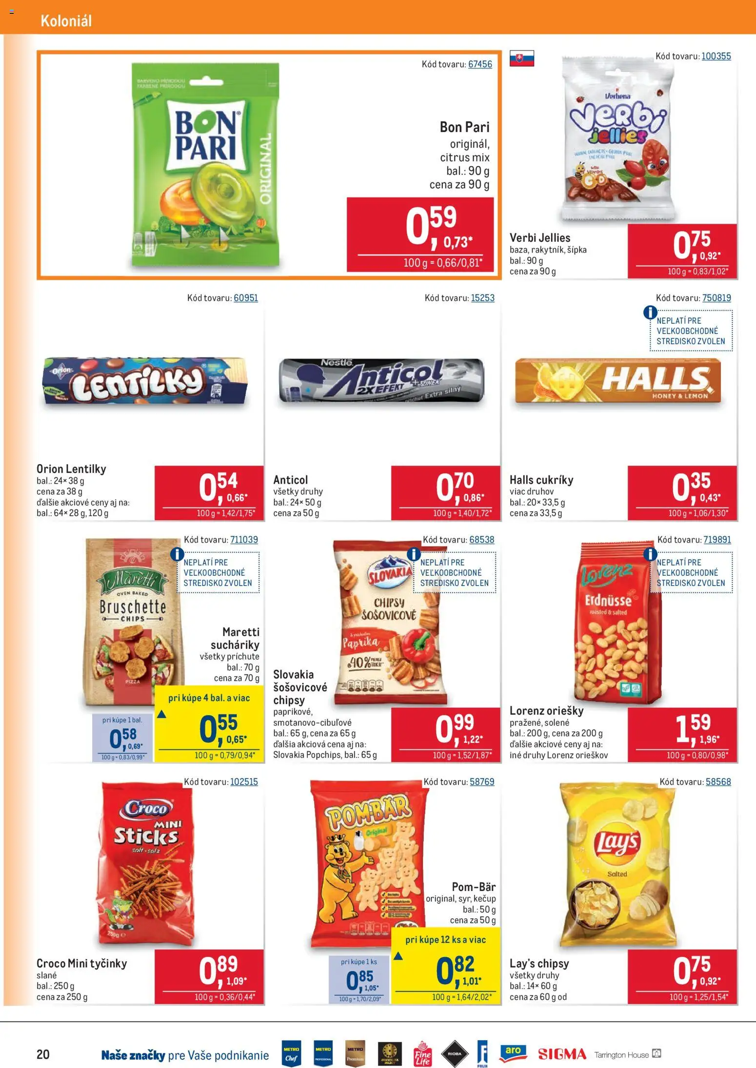 Nové Metro akcie – leták je platný od 11.02.2026 | Strana: 20 | Produkty: Paprika, Cukríky, Chipsy, Kečup