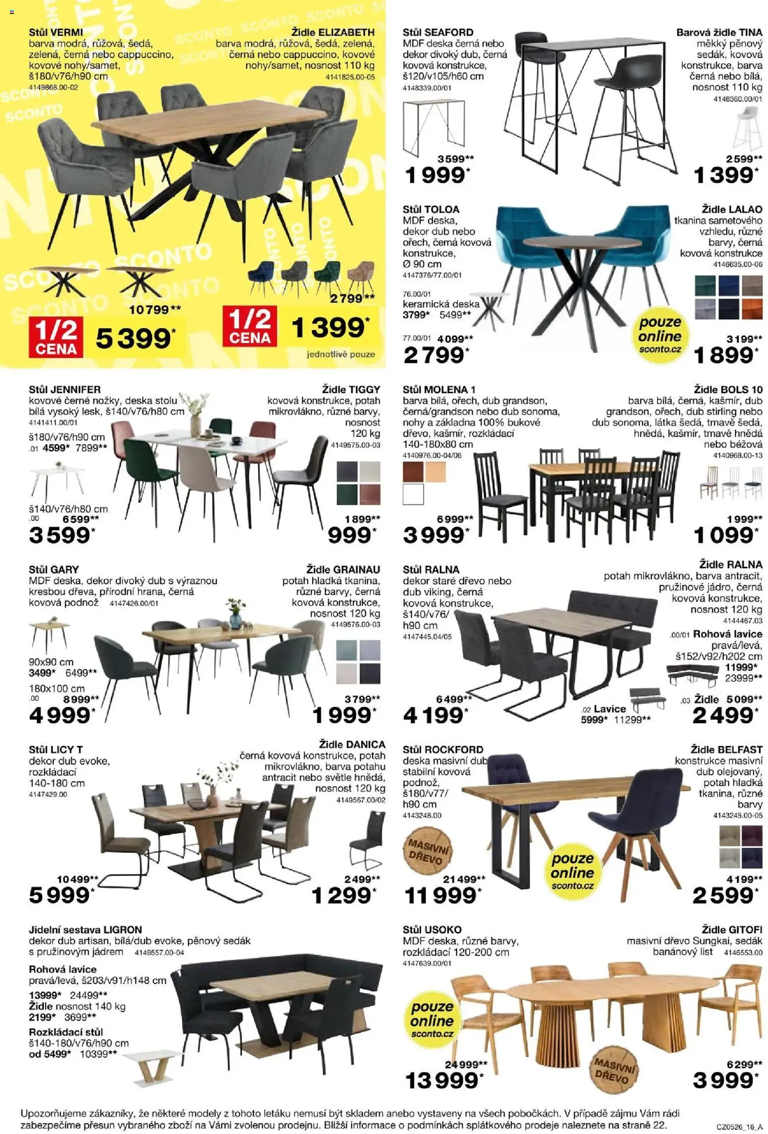 Sconto nábytek leták od 25.03.2026 | Strana: 16 | Produkty: Stůl, Židle, Lavice, Barvy