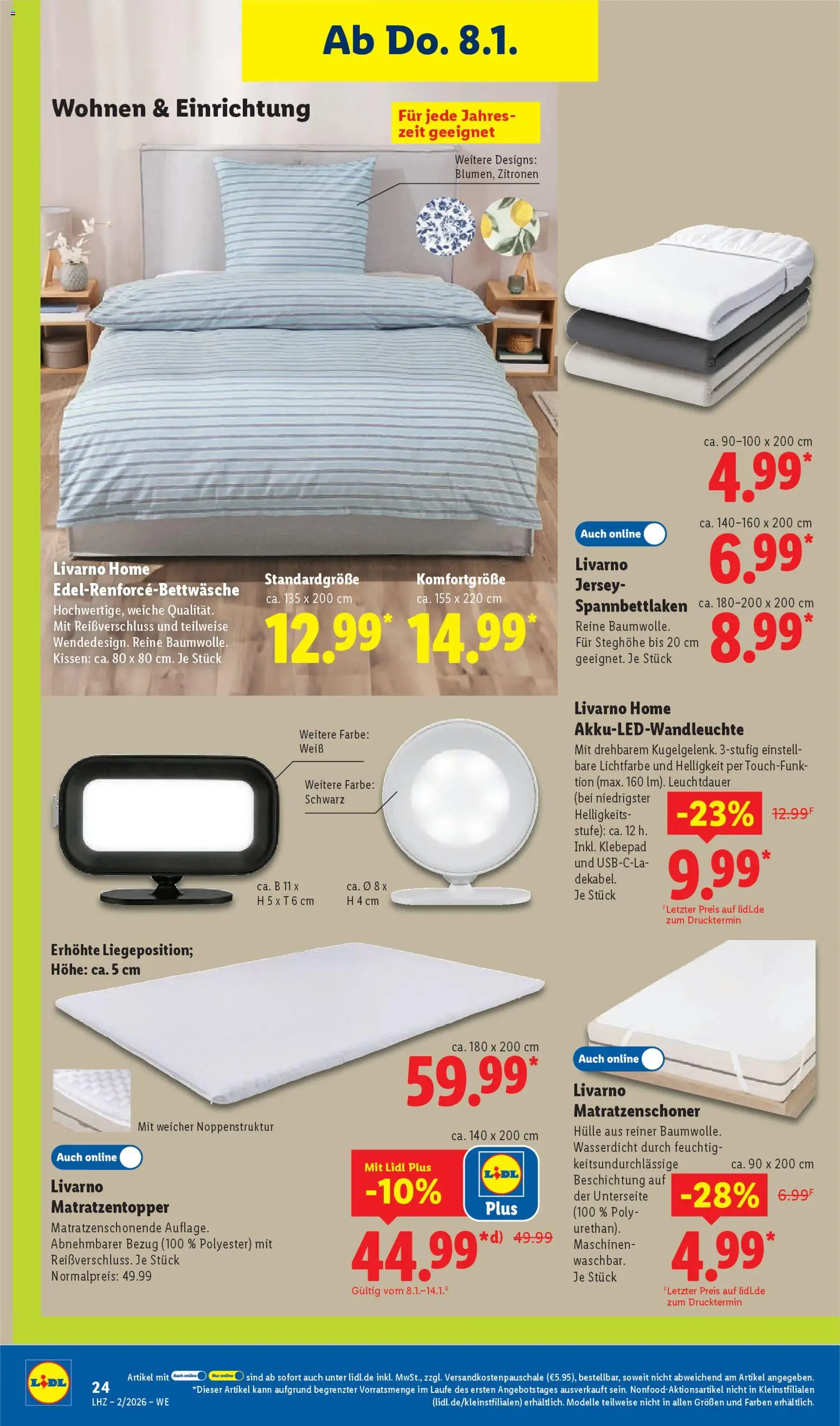 Lidl Prospekt Aarbergen – gültig ab 05.01.2026 | Seite: 34 | Produkte: Hülle, Kissen, Matratzenschoner, Zitronen