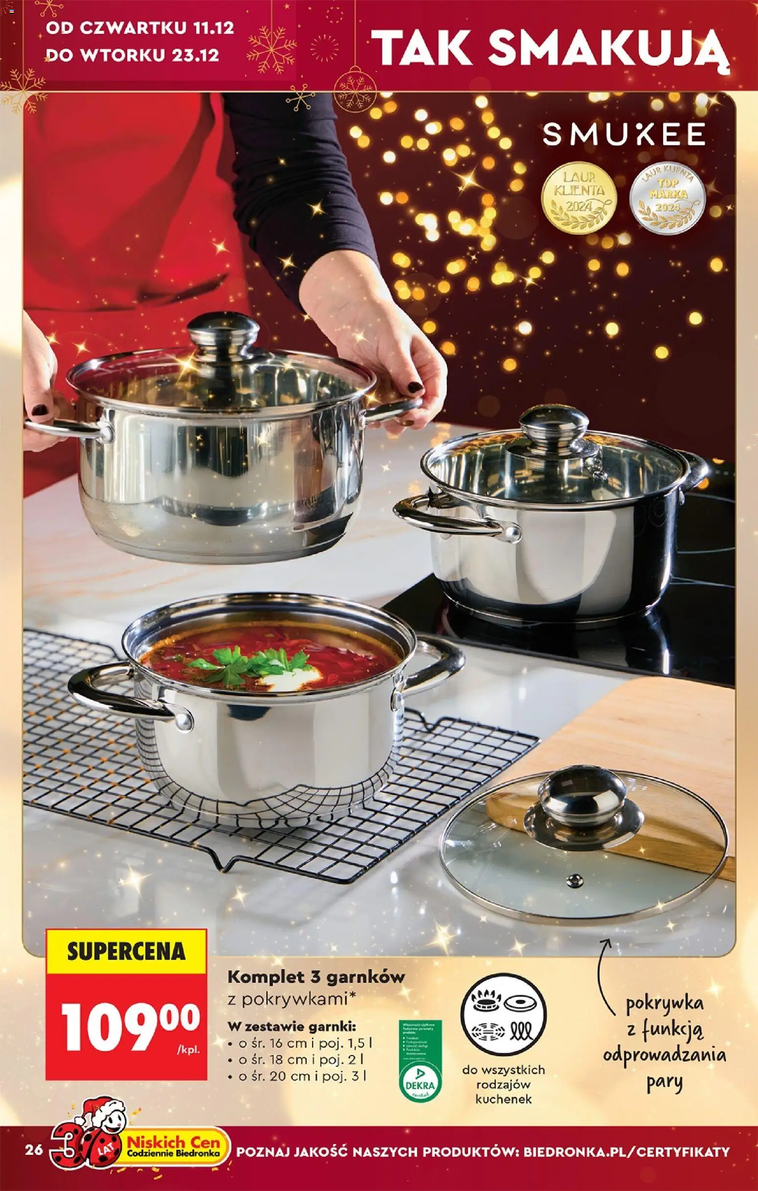 Biedronka gazetka - Hity i inspiracje od 06.12.2025 | Strona: 26 | Produkty: Garnki