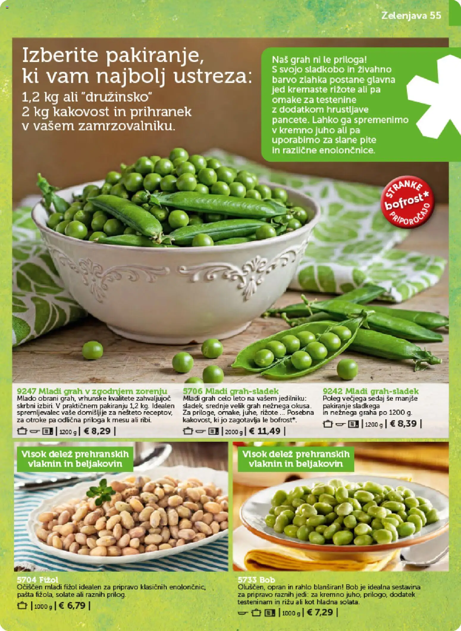 Novi Bofrost katalog ponudbe – veljaven od 01.02.2026 | Stran: 55 | Izdelki: Testenine, Zelenjava, Grah