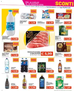 Volantino Mercatò del 31.07.2025 | Pagina: 2 | Prodotti: Gelato, Acqua, Latte, Olio