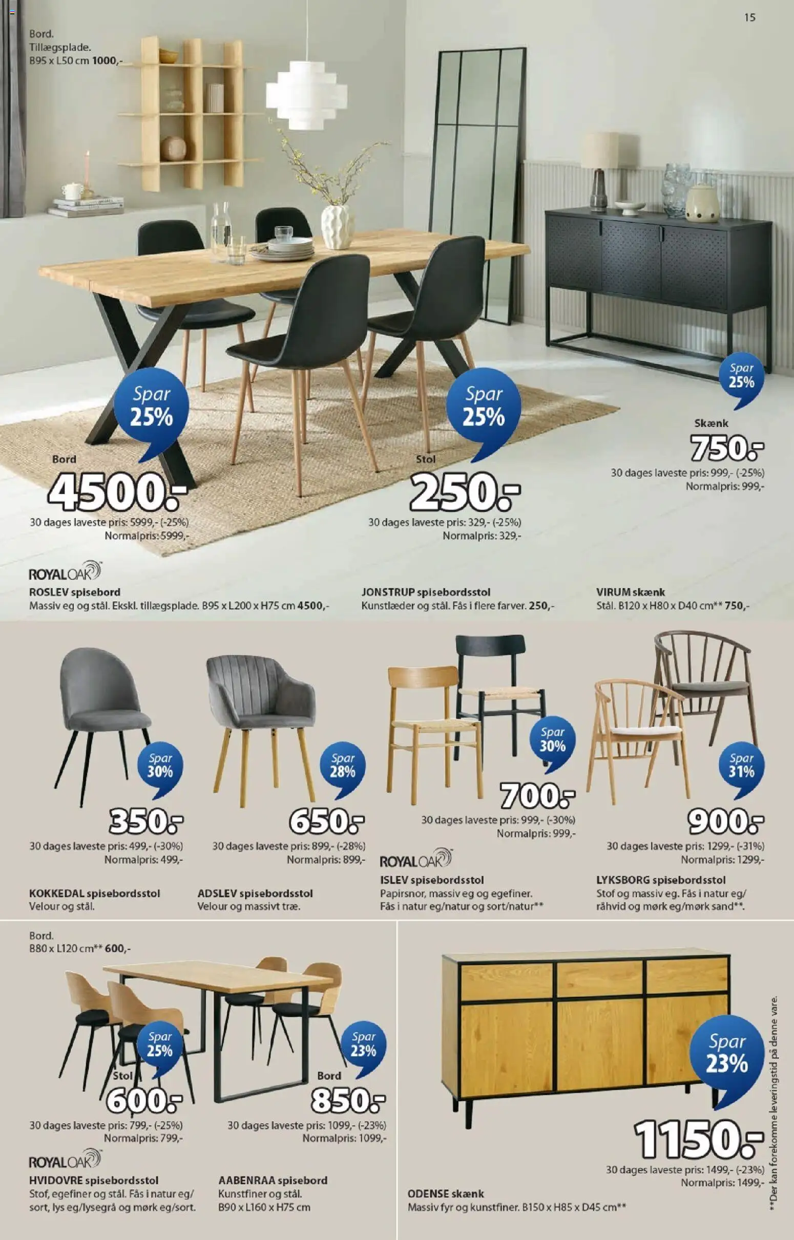 JYSK tilbudsavis – gyldig fra 30.01.2026 | Side: 15 | Produkter: Bord, Skænk, Stof