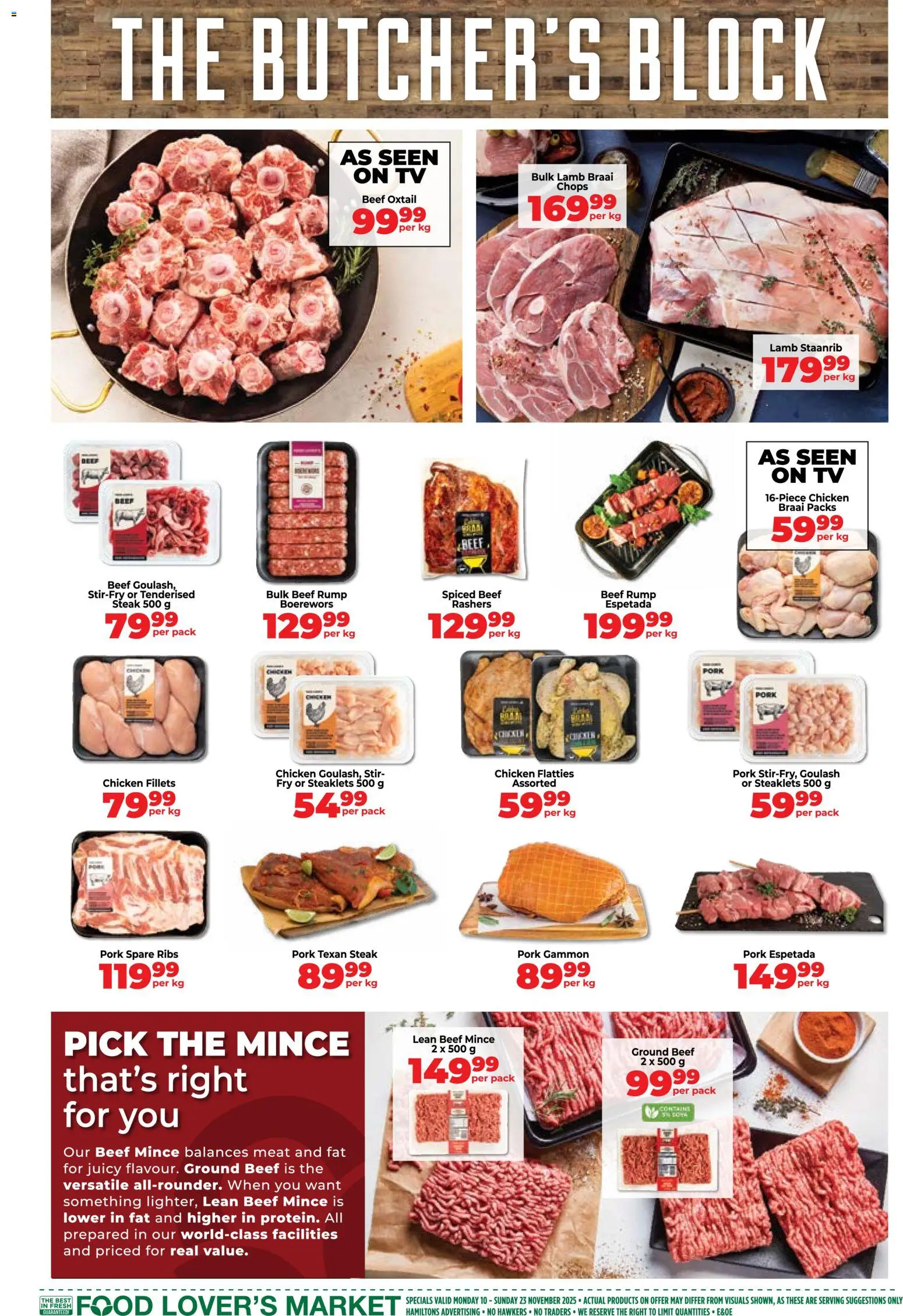 New Food Lover's Market catalogue – valid from 10.11.2025 | Page: 3 | Products: Ribs, Chicken, Pork, Beef