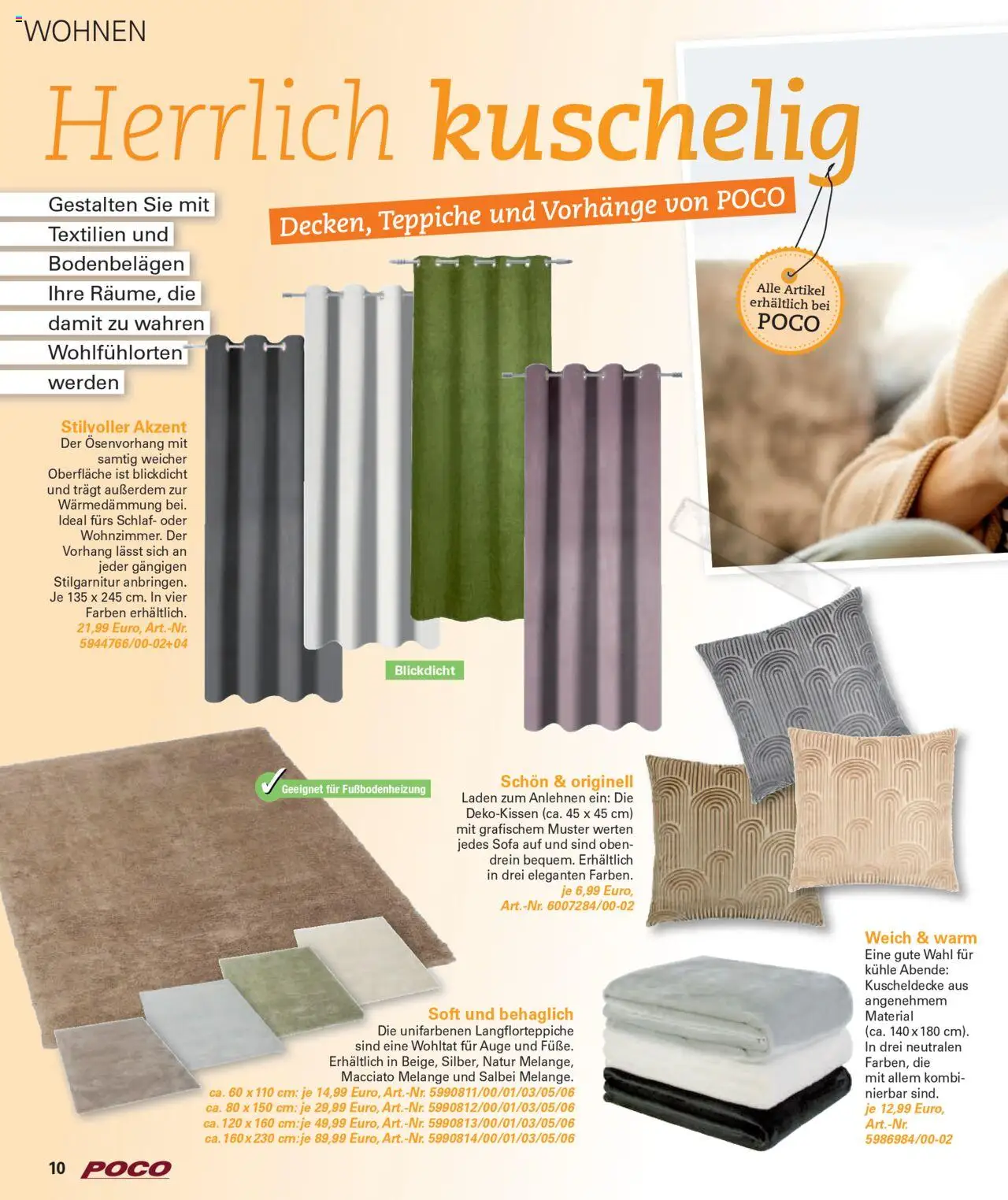 Poco Wohnwelt Herbst 2025 – gültig ab 01.09.2025 | Seite: 10 | Produkte: Sofa, Vorhang