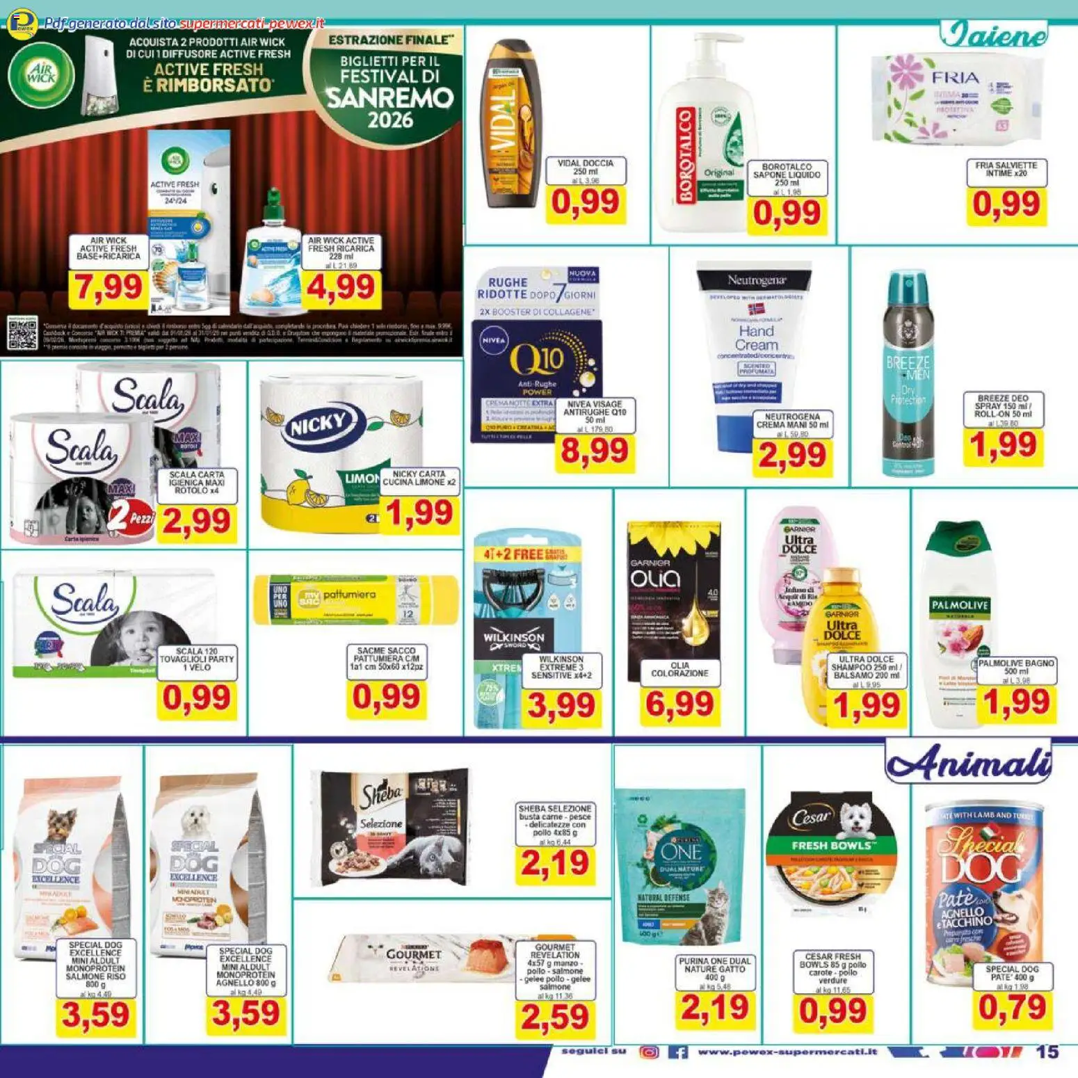 Volantino Pewex del 16.01.2026 | Pagina: 15 | Prodotti: Carta igienica, Verdure, Carote, Limone