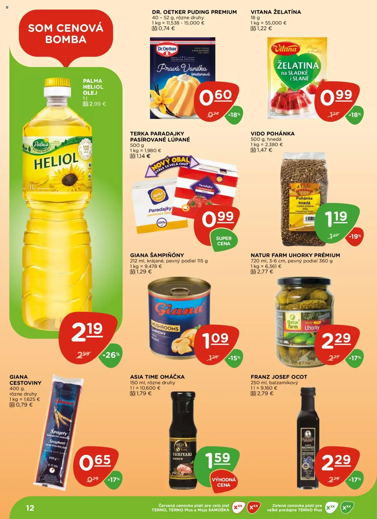 Terno leták │ platný od 31.07.2025 | Strana: 12 | Produkty: Cestoviny, Puding, Omáčka, Uhorky