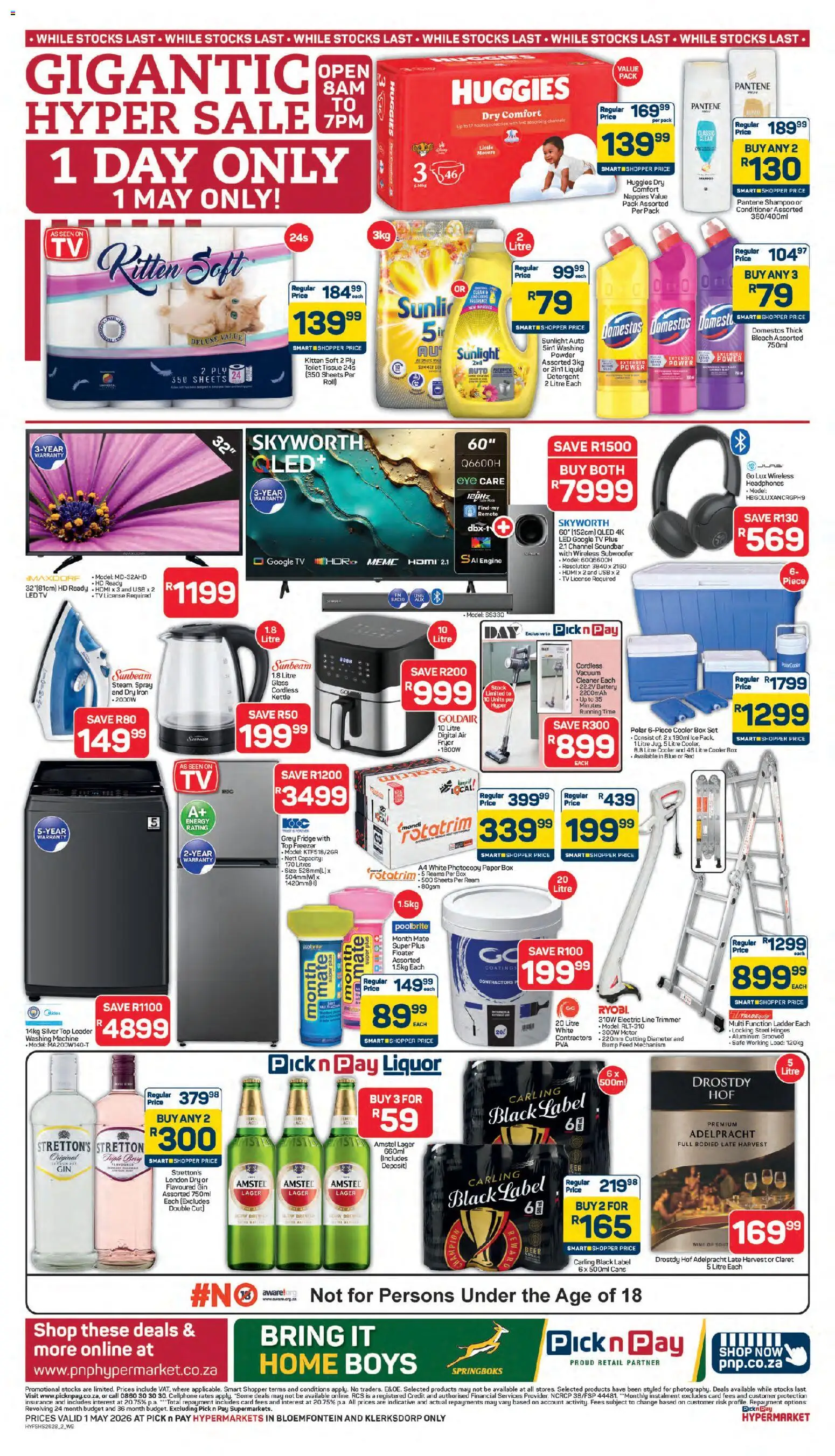 New Pick n Pay catalogue – valid from 01.05.2026 | Page: 2 | Products: Iron, Toilet, Fridge, Detergent