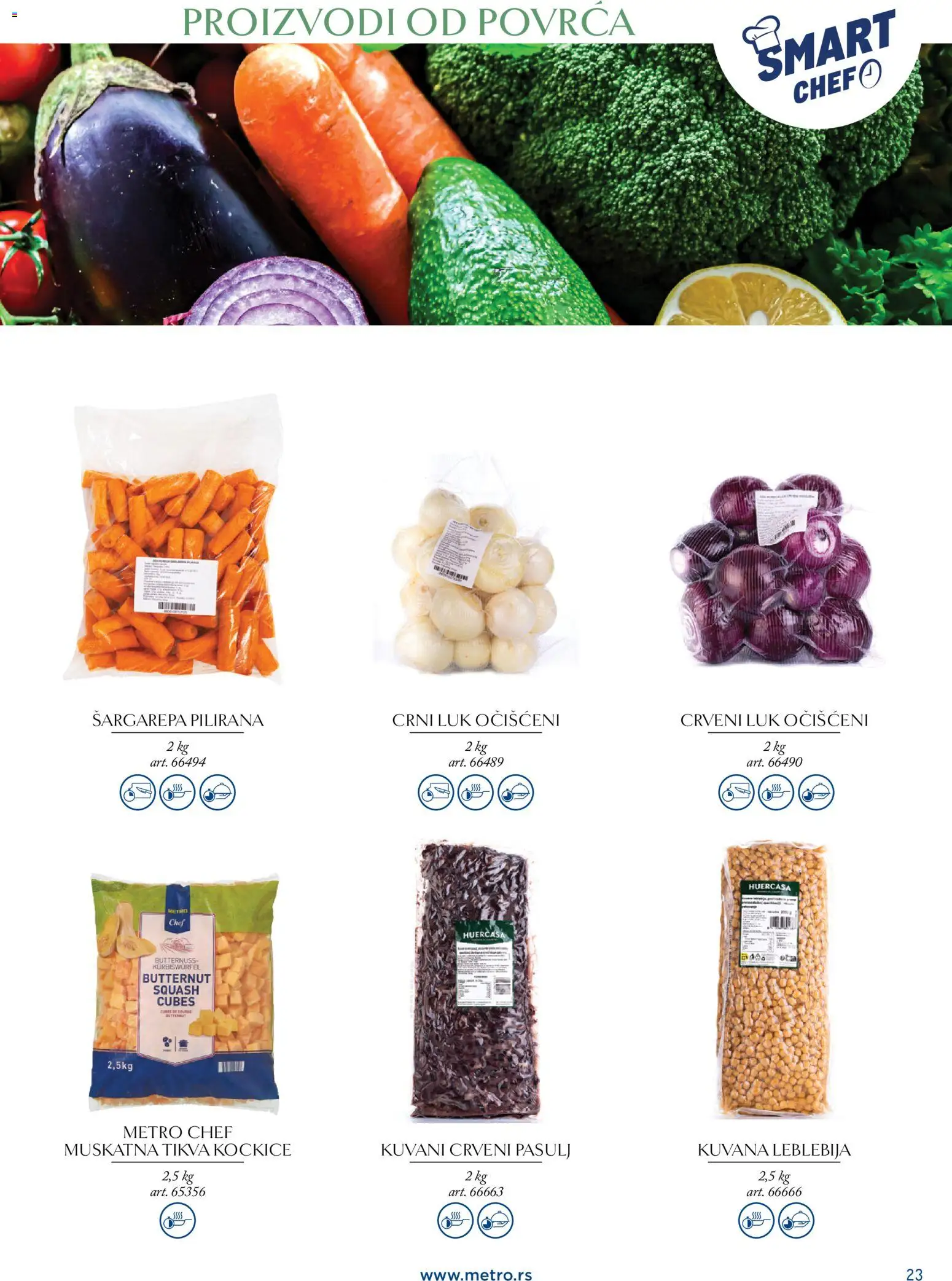 Metro katalog - važi od 24.03.2026 | Strana: 23 | Proizvode: Šargarepa, Pasulj, Crni luk, Tikva