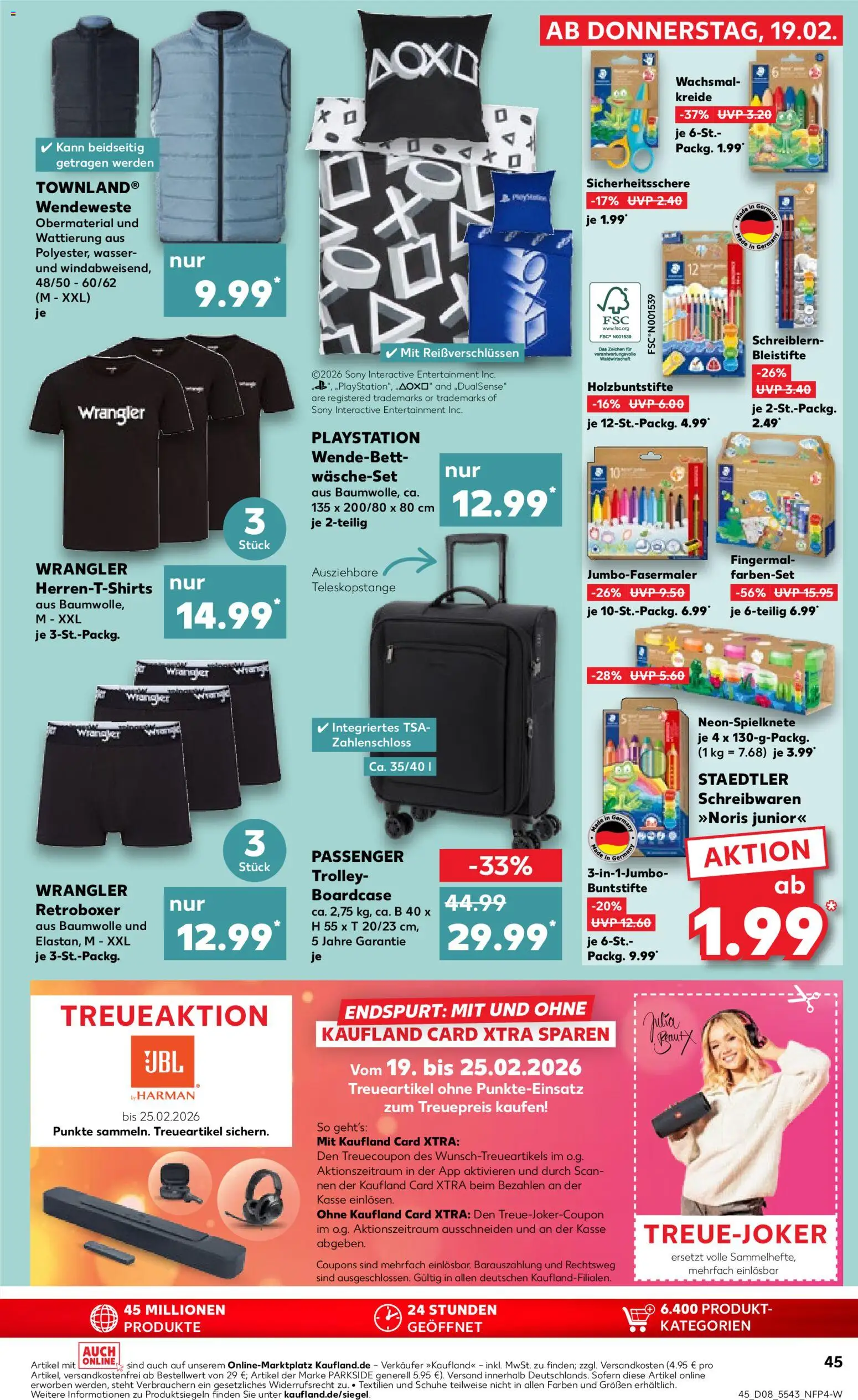 Kaufland prospekt Bremen	 – gültig ab 19.02.2026 | Seite: 45 | Produkte: Playstation, Sony, Wasser, Boxer