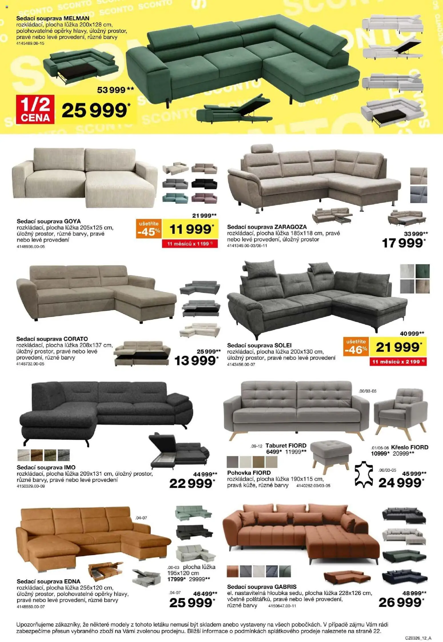 Sconto nábytek leták od 11.02.2026 | Strana: 12 | Produkty: Sedací souprava, Pohovka, Křeslo, Modely