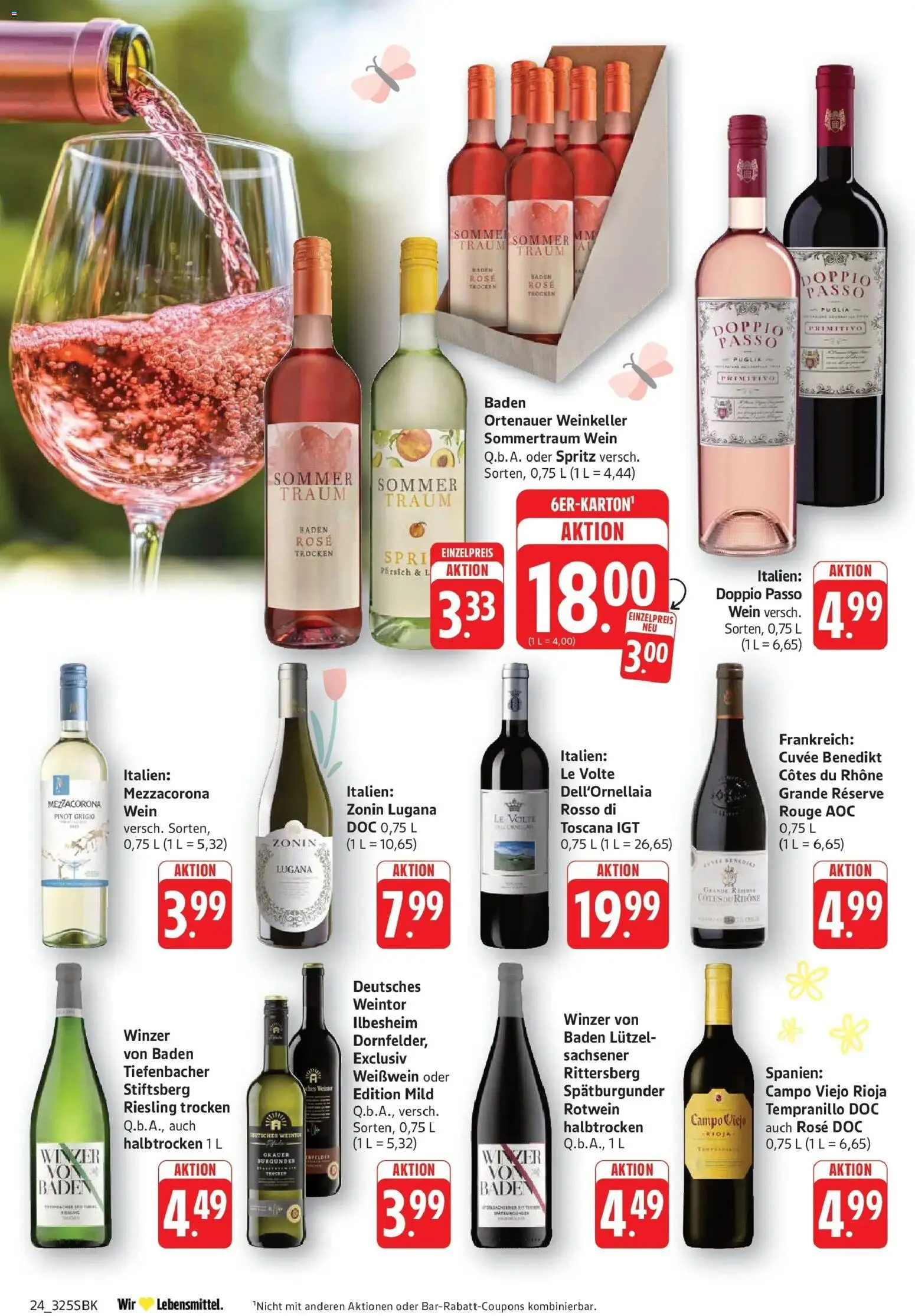 Angebote – gültig ab 30.03.2026 | Seite: 24 | Produkte: Rouge, Doppio Passo, Pfirsich, Wein