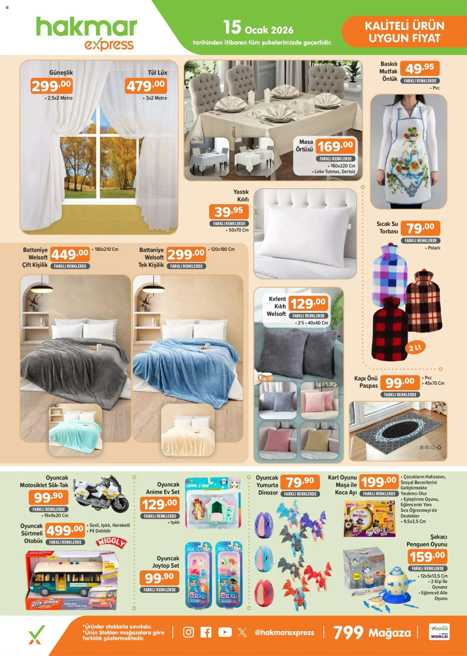 Hakmar Express Perşembe Aktüel Ürünler - 15.01.2026 tarihinden itibaren geçerlidir | Sayfa: 2 | Ürünler: Yastık, Battaniye, Masa, Su
